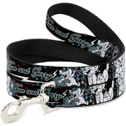 Dog Leash - TOM & JERRY Face & Pose Sketch Black/White/Red/Blue Dog Leashes Tom and Jerry