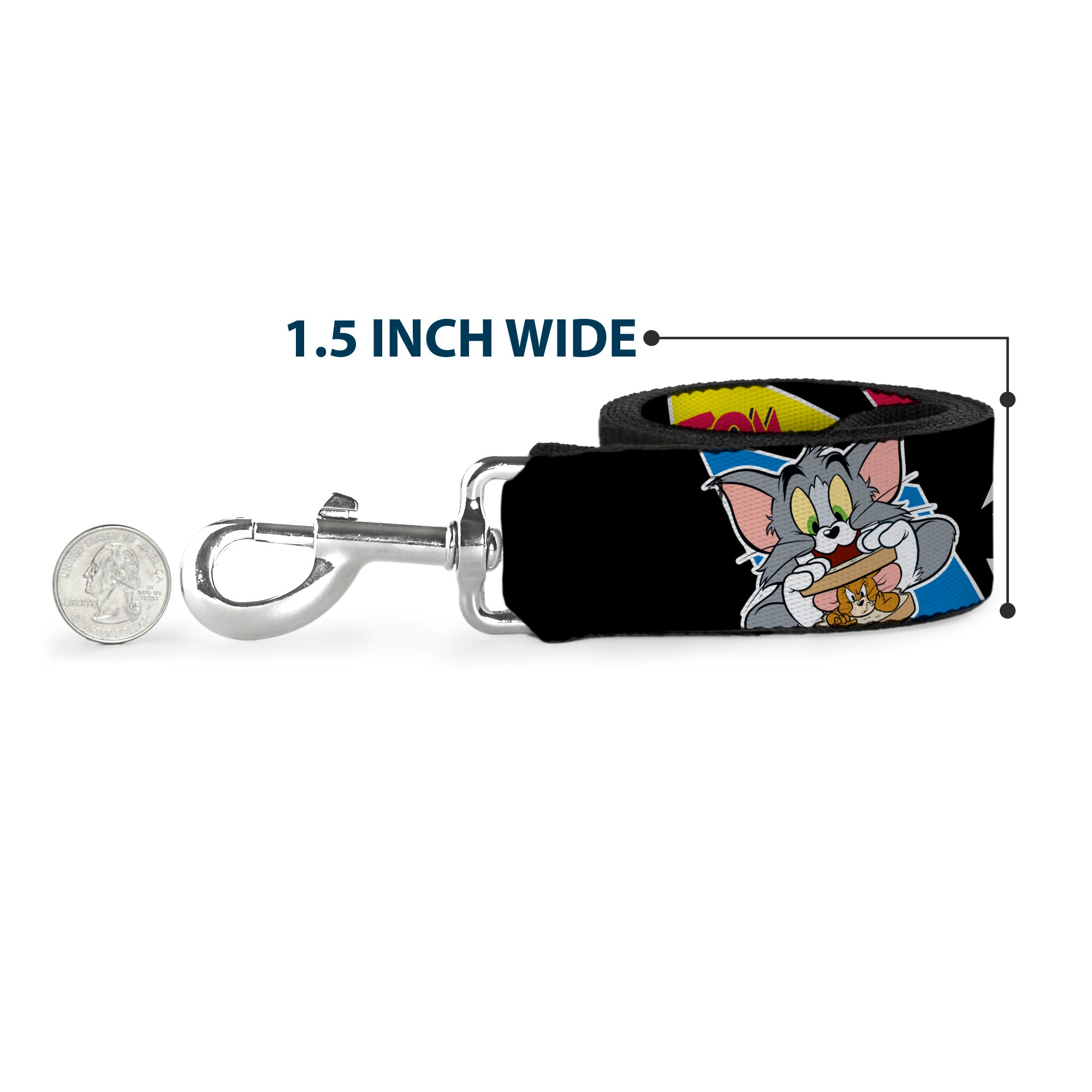 Dog Leash - TOM & JERRY Poses Black/Multi Color Dog Leashes Tom and Jerry