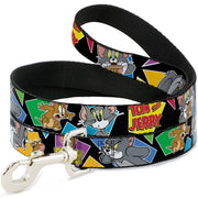 Dog Leash - TOM & JERRY Poses Black/Multi Color Dog Leashes Tom and Jerry