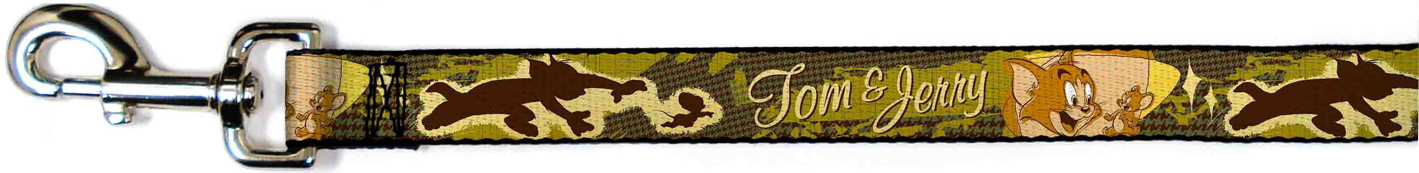 Dog Leash - TOM & JERRY Tom Chasing Jerry Houndstooth Browns Dog Leashes Tom and Jerry