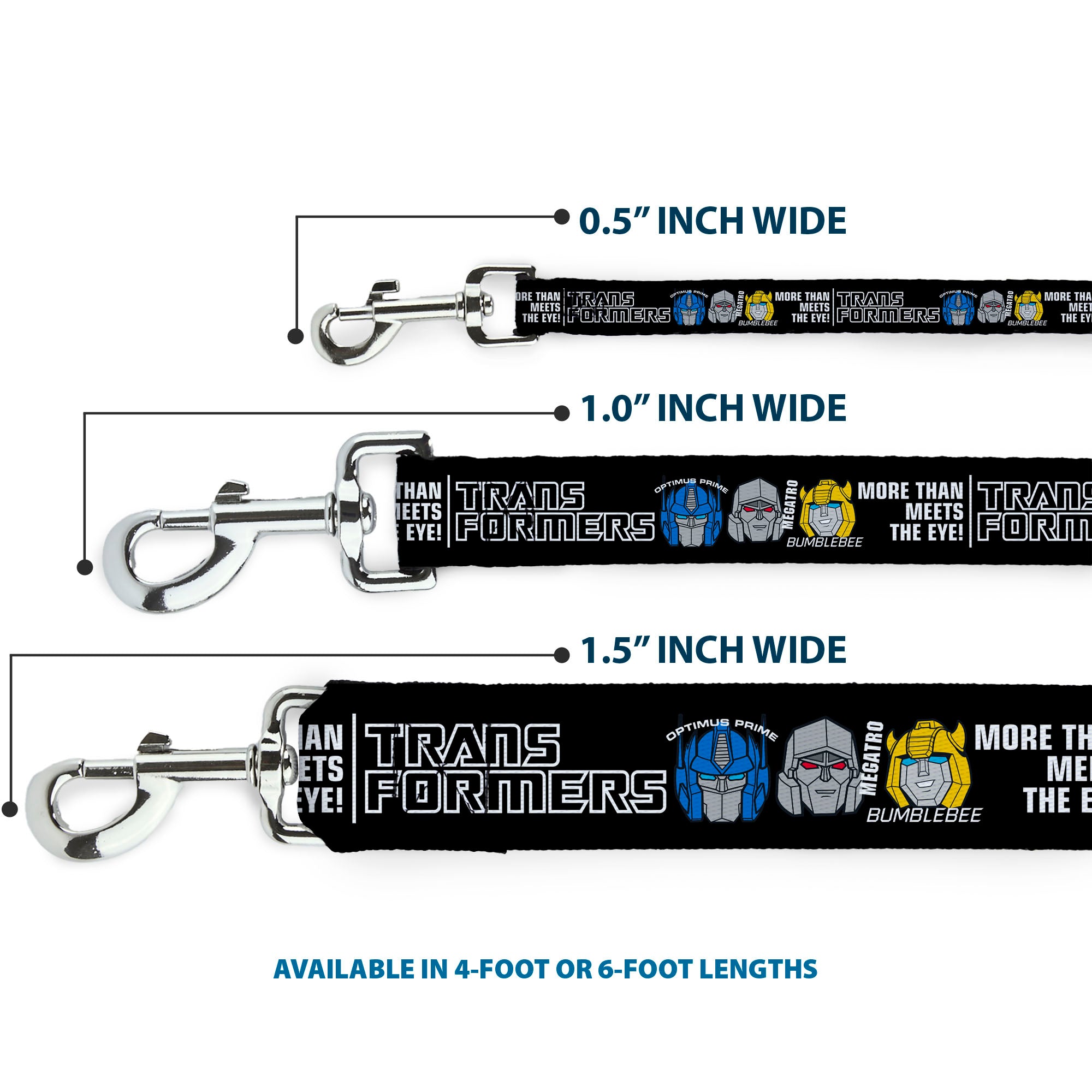 Dog Leash - TRANSFORMERS MORE THAN MEETS THE EYE Character Trio Black/White