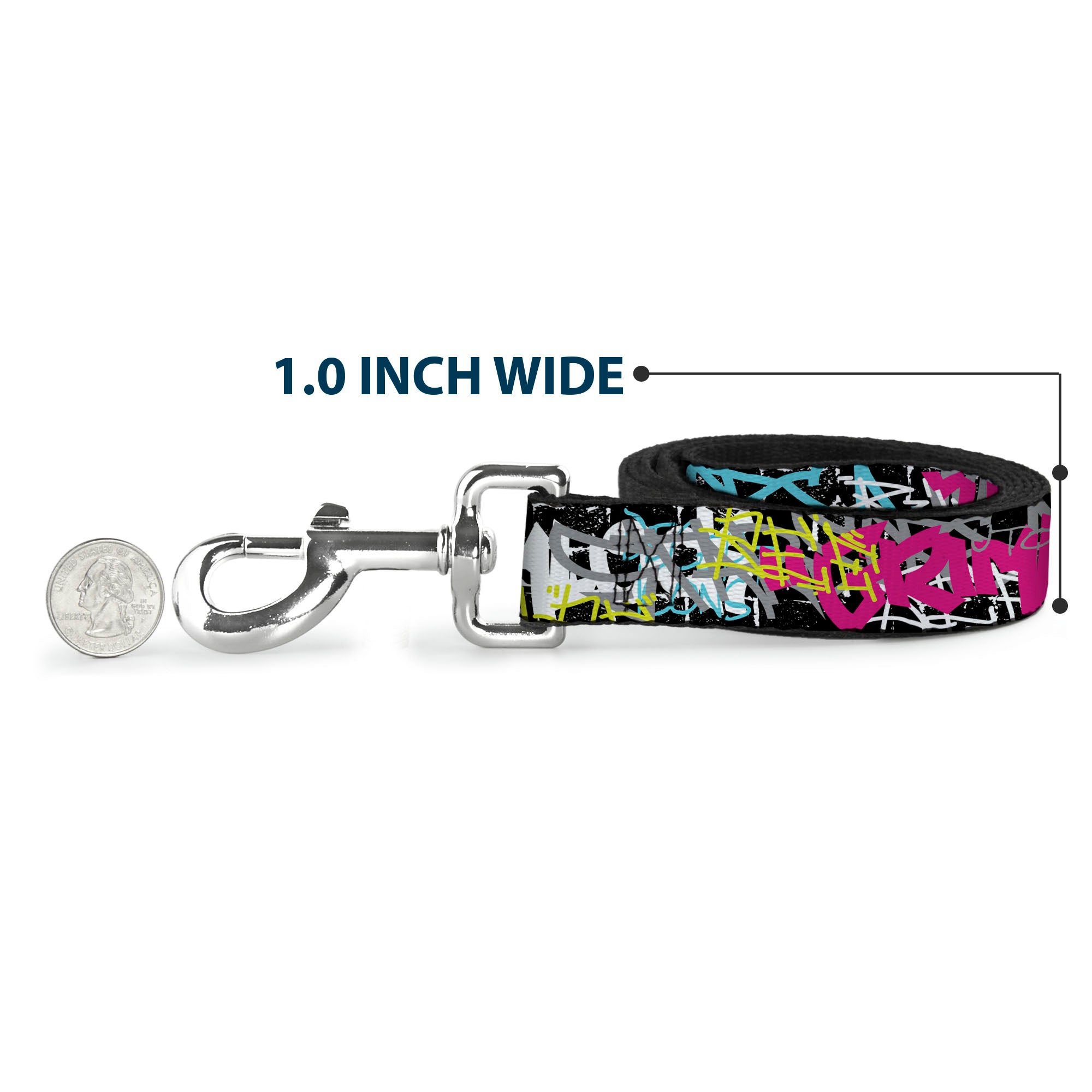 Dog Leash - Transformers Icons and Names Graffiti Collage Black/Multi Color