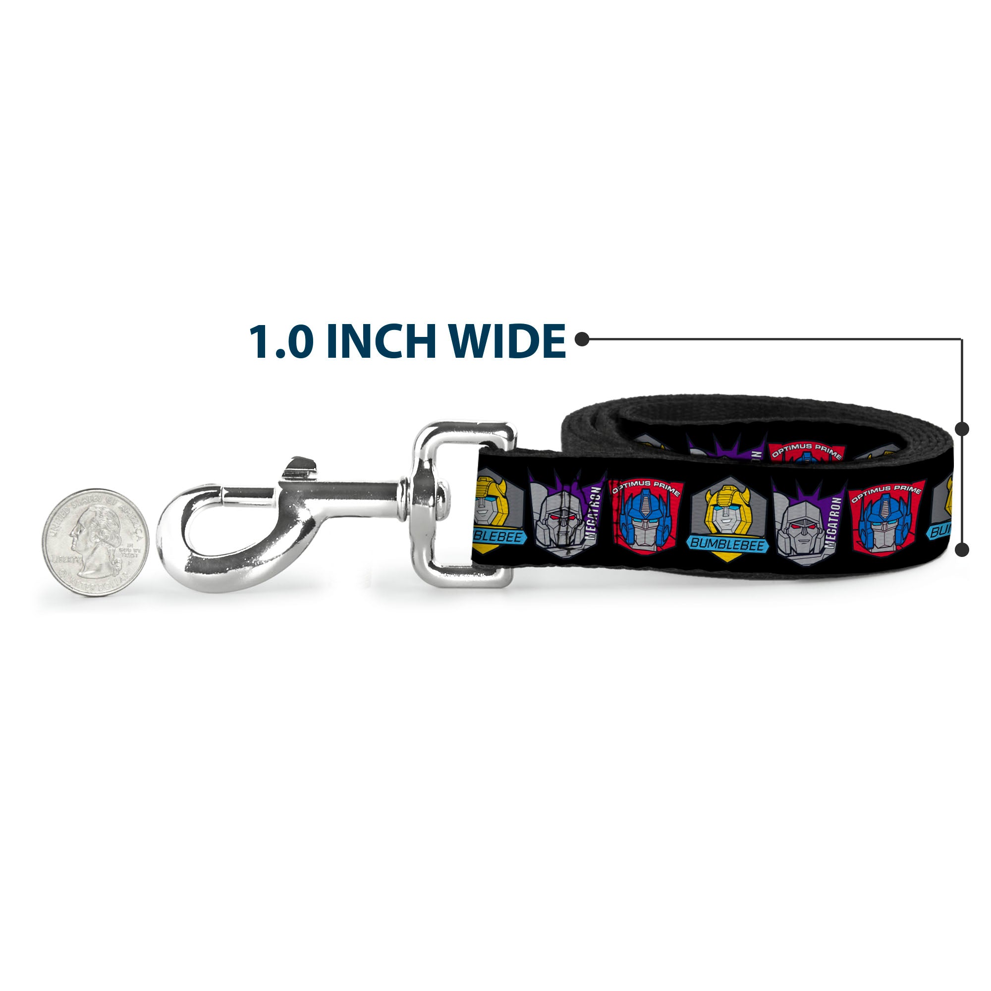 Dog Leash - Transformers Three Character Pose Icons Black Dog Leashes Transformers