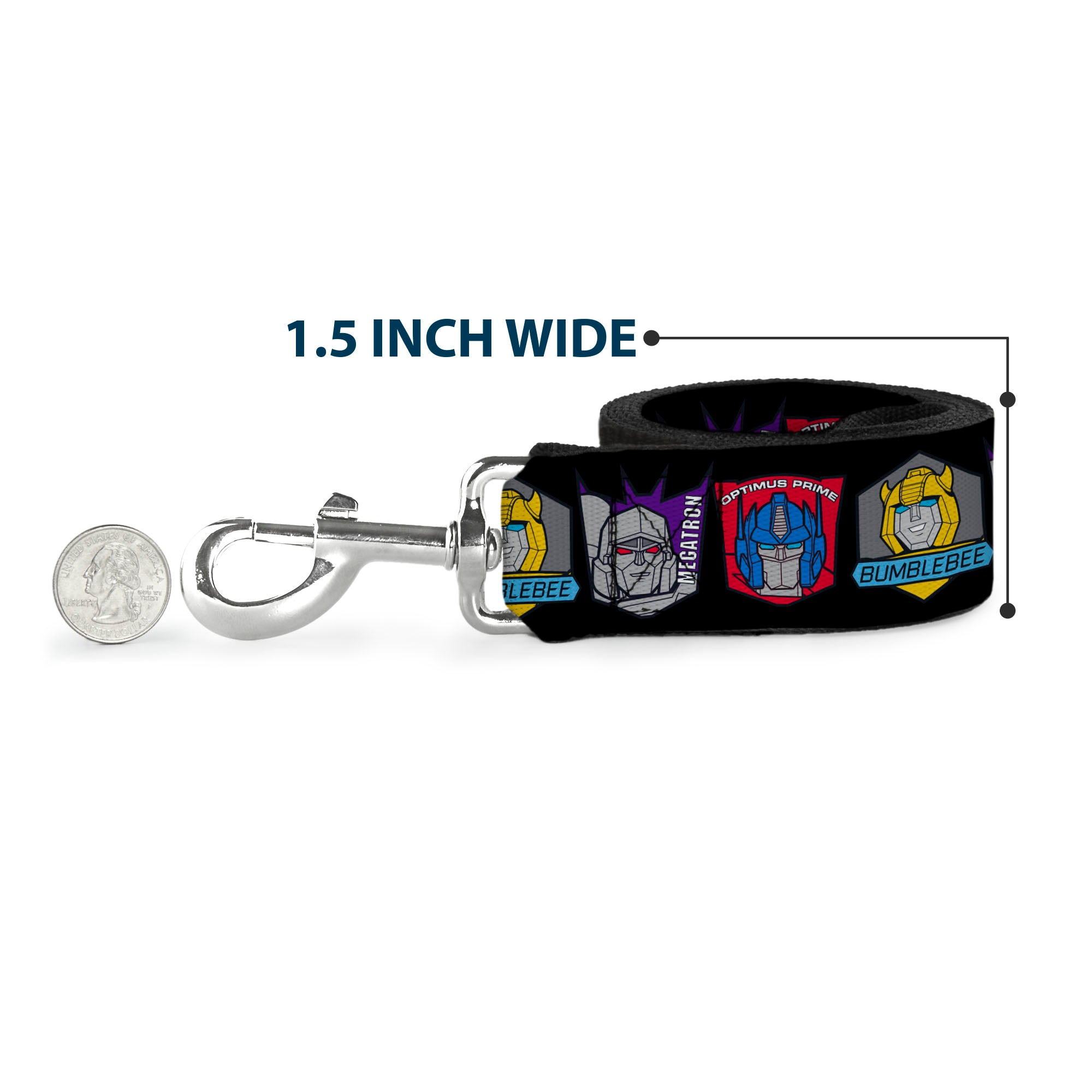 Dog Leash - Transformers Three Character Pose Icons Black Dog Leashes Transformers