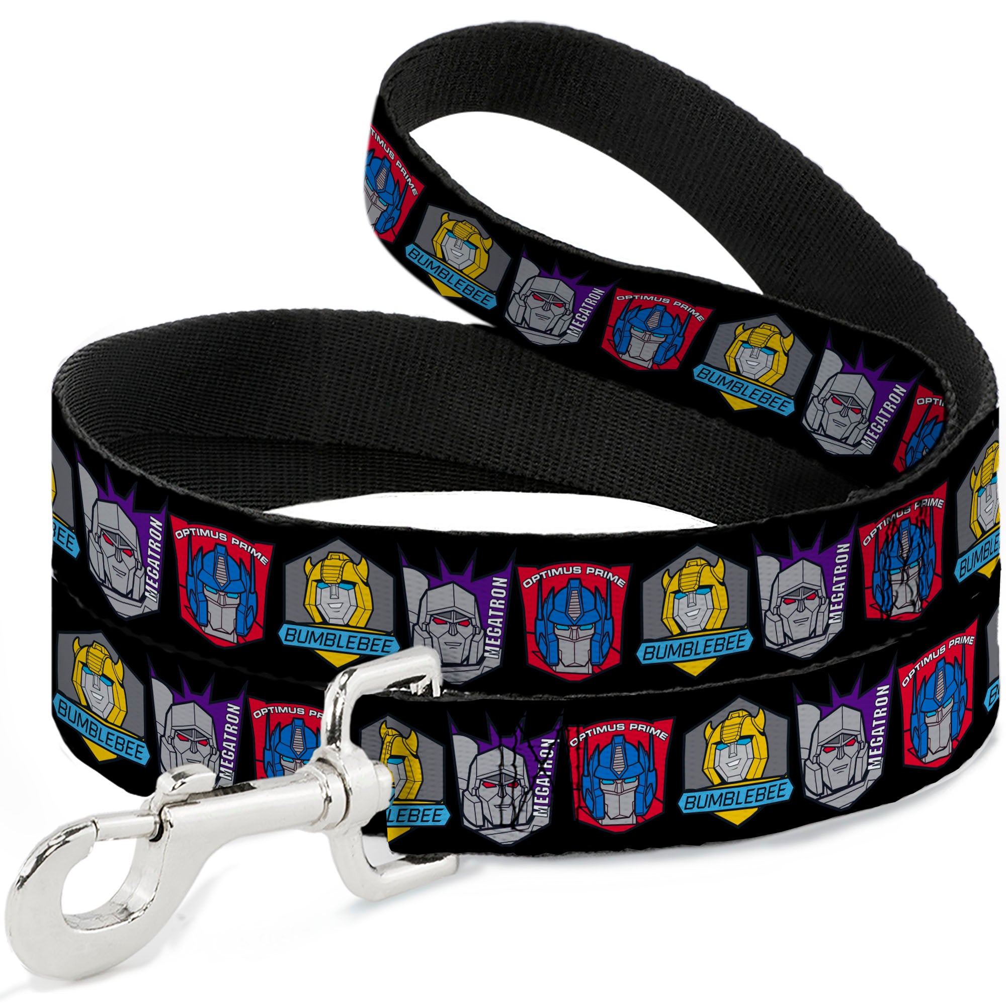 Dog Leash - Transformers Three Character Pose Icons Black Dog Leashes Transformers