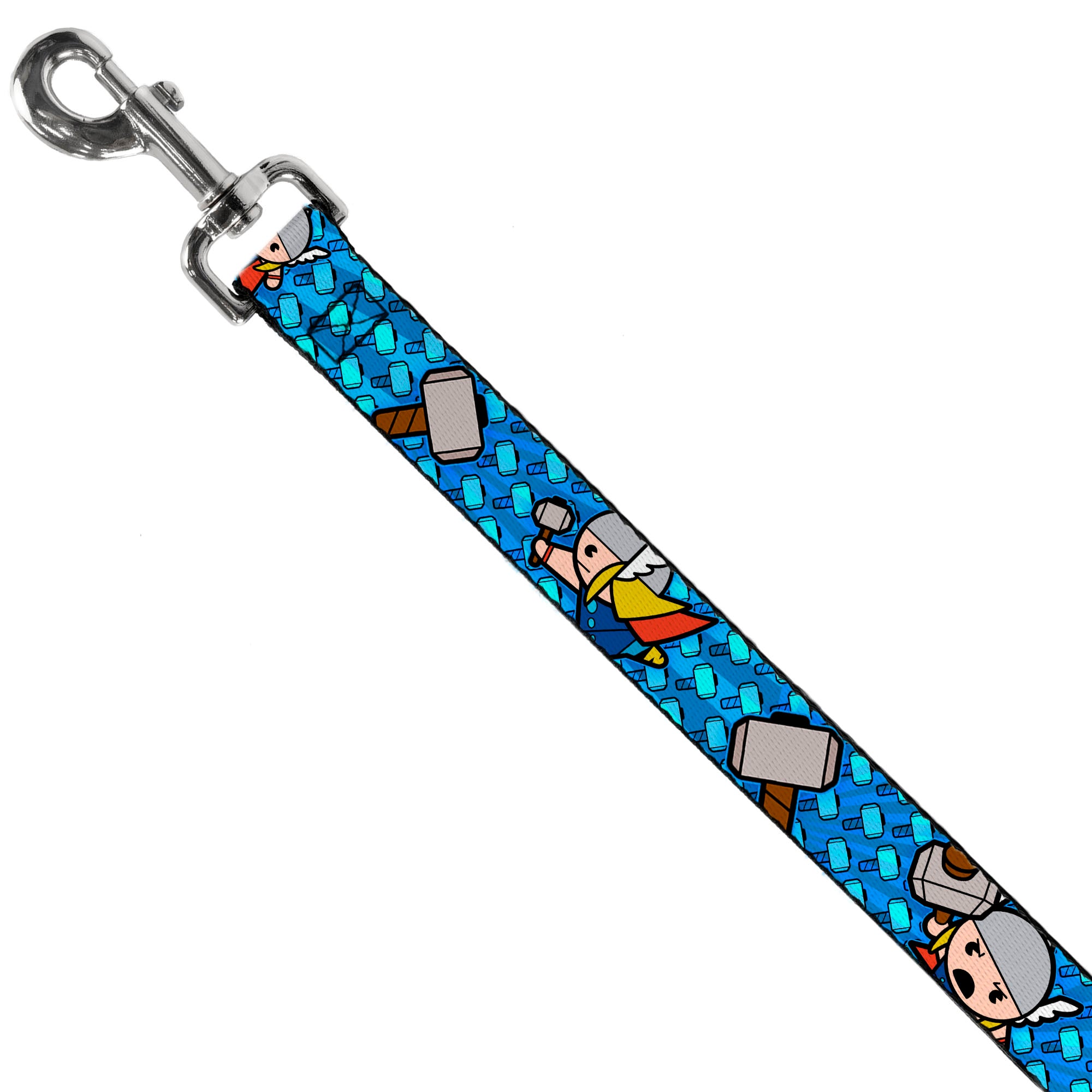 MARVEL UNIVERSE Dog Leash - Kawaii Thor Poses Hammer Monogram Blues Dog Leashes Marvel Comics