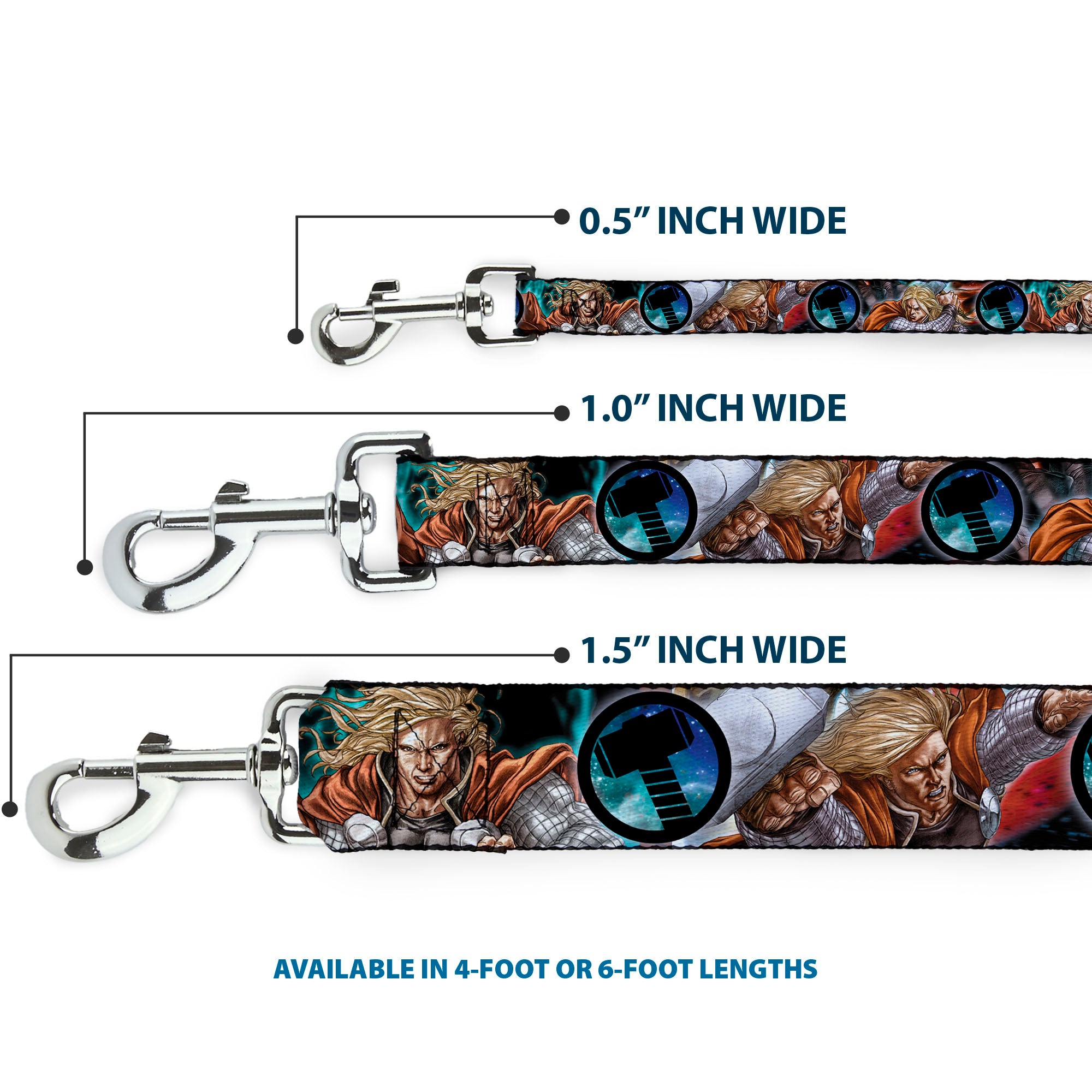 Dog Leash - Astonishing Thor #3 Poses/Hammer Logo Dog Leashes Marvel Comics