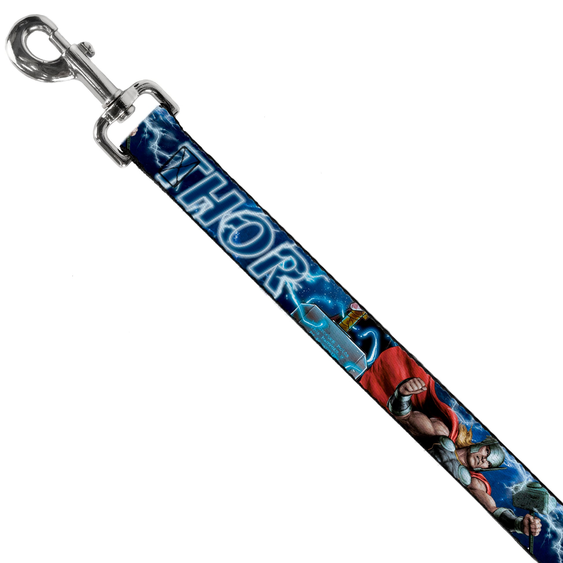 Dog Leash - Avengers THOR Hammer/Action Pose Galaxy Blues/White Dog Leashes Marvel Comics