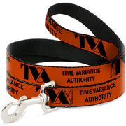 Dog Leash - Loki Series TVA TIME VARIANCE AUTHORITY Text Orange/Black Dog Leashes Marvel Comics