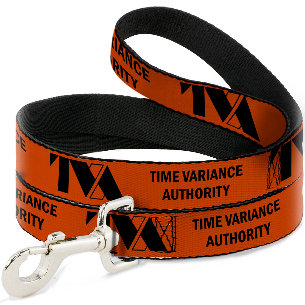 Dog Leash - Loki Series TVA TIME VARIANCE AUTHORITY Text Orange/Black Dog Leashes Marvel Comics