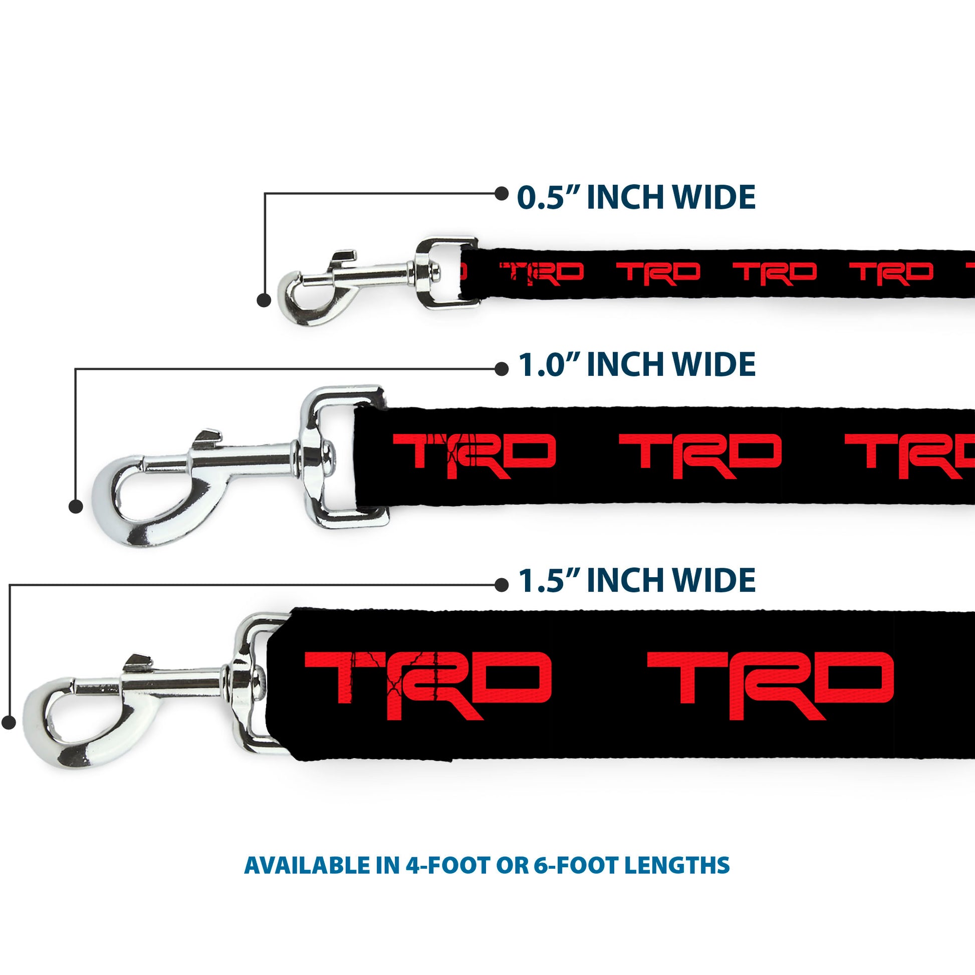 Dog Leash - Toyota Racing Development TRD Logo Black/Red Dog Leashes Toyota
