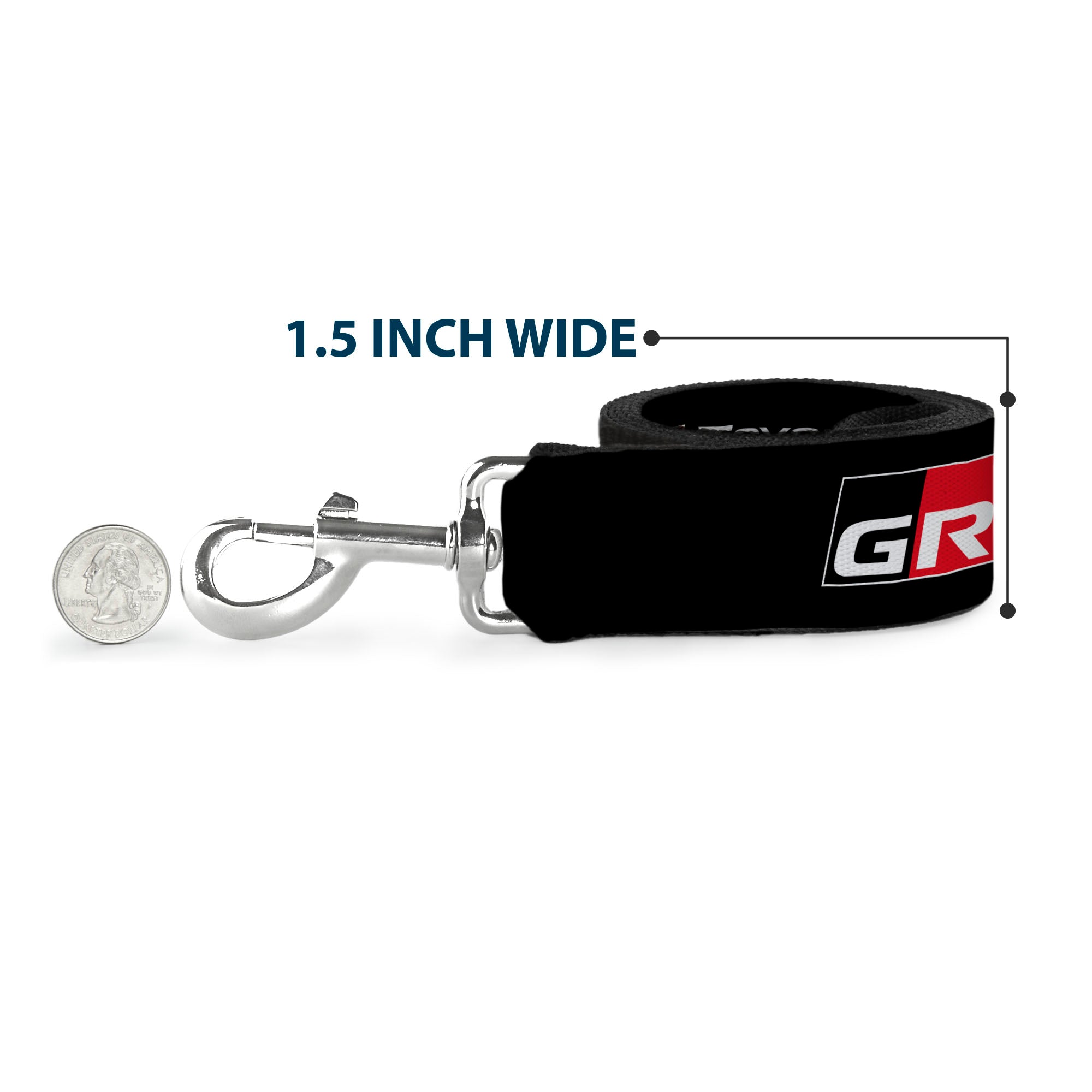 Dog Leash - TOYOTA GAZOO RACING GR NORTH AMERICA Logo and Text Black/White/Red Dog Leashes Toyota