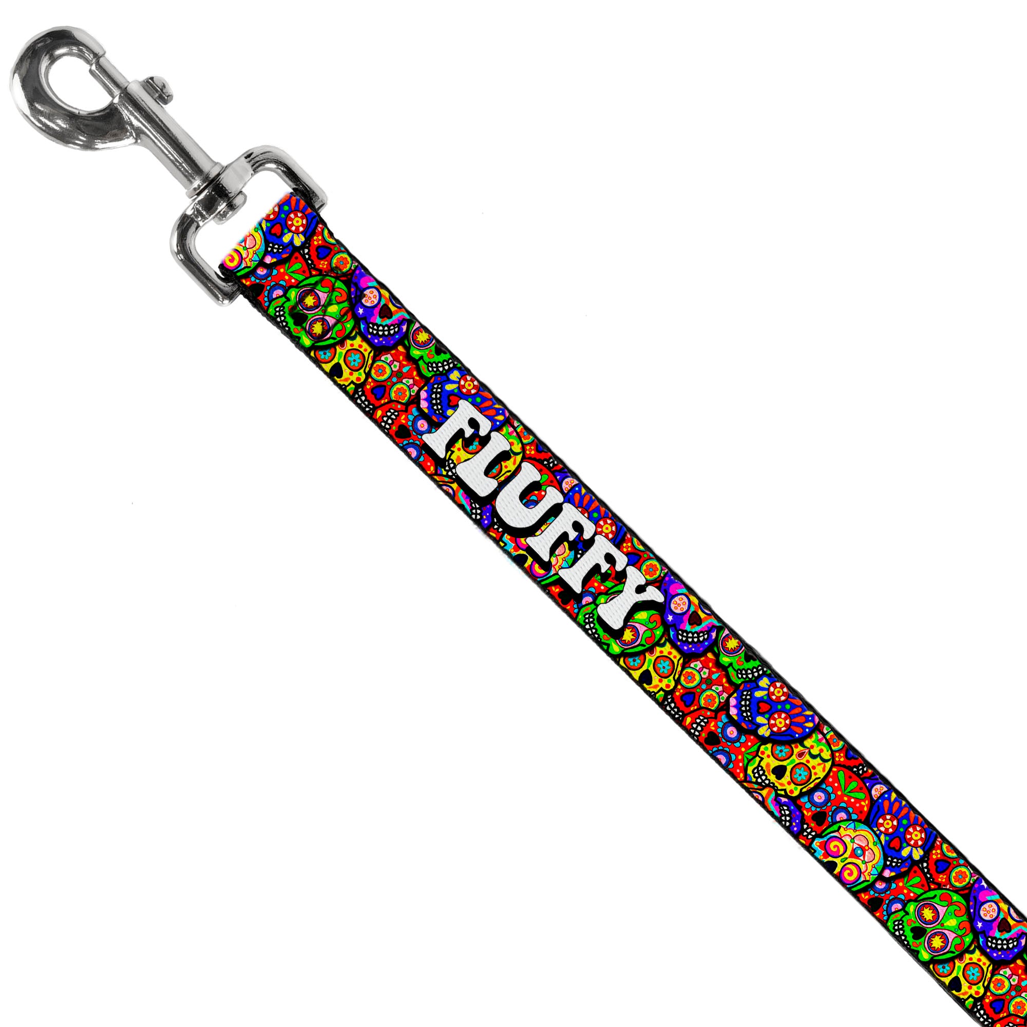 Dog Leash - Colorful Calaveras Stacked Multi Color Dog Leashes Thaneeya McArdle