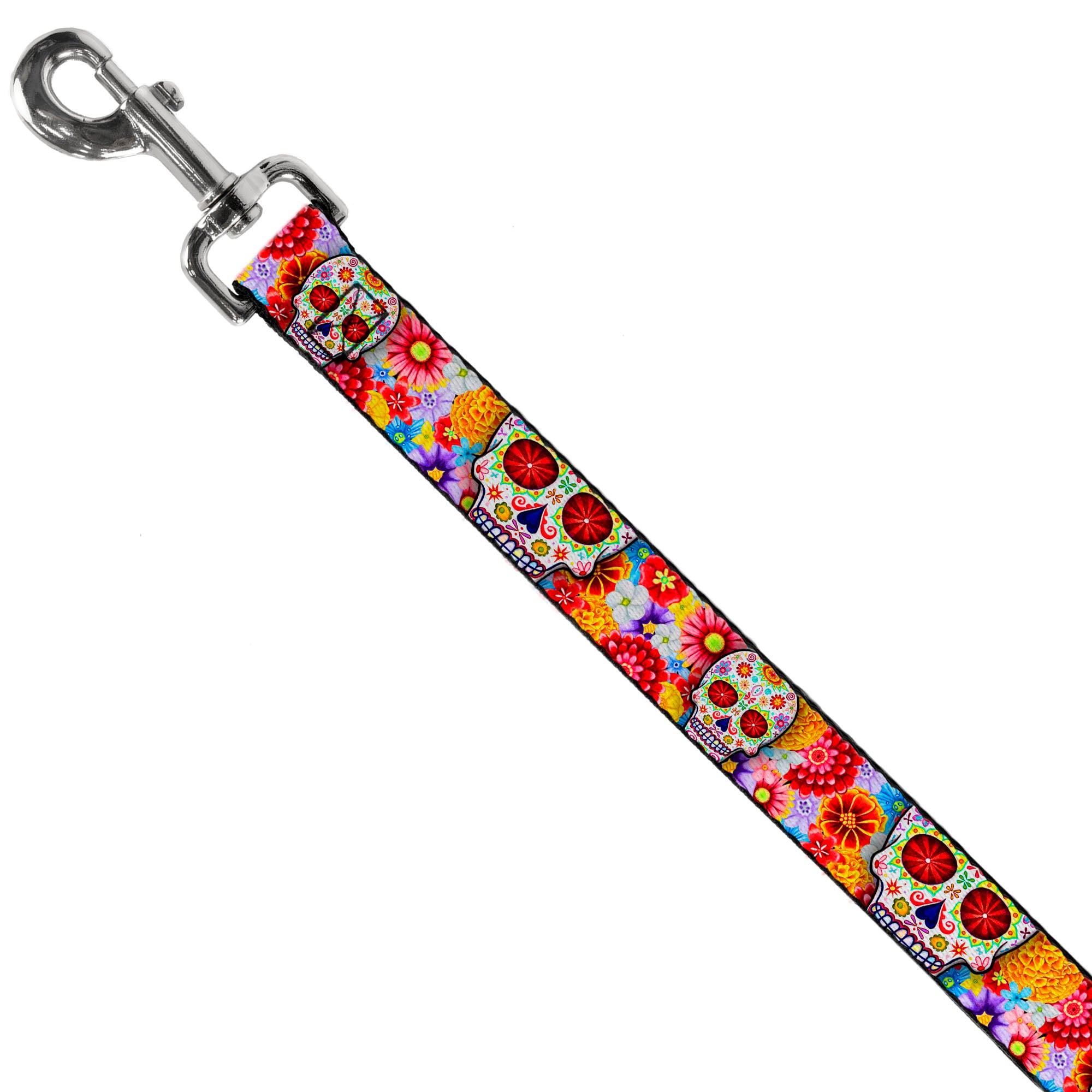 Dog Leash - Sugar Skull Starburst White/Multi Color Dog Leashes Thaneeya McArdle