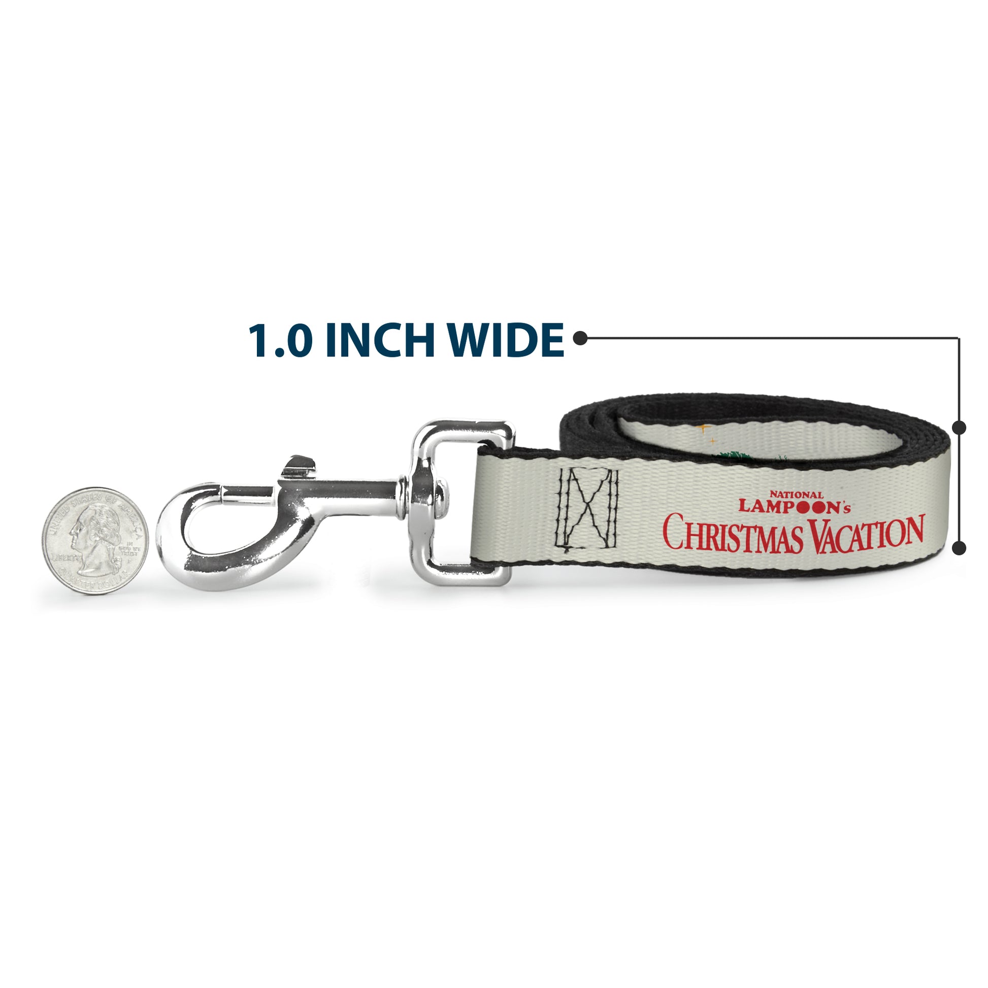 Dog Leash - NATIONAL LAMPOON'S CHRISTMAS VACATION Title Logo Icons Collage White/Green/Red Dog Leashes National Lampoon's