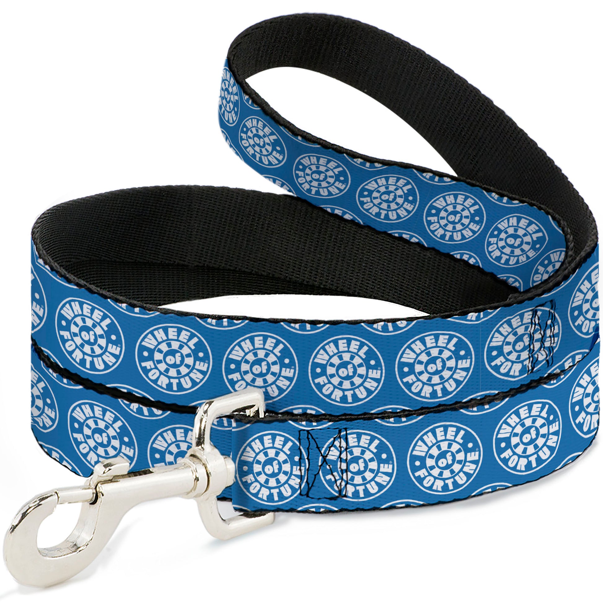 Dog Leash - WHEEL OF FORTUNE Logo Blue/White Dog Leashes Wheel of Fortune