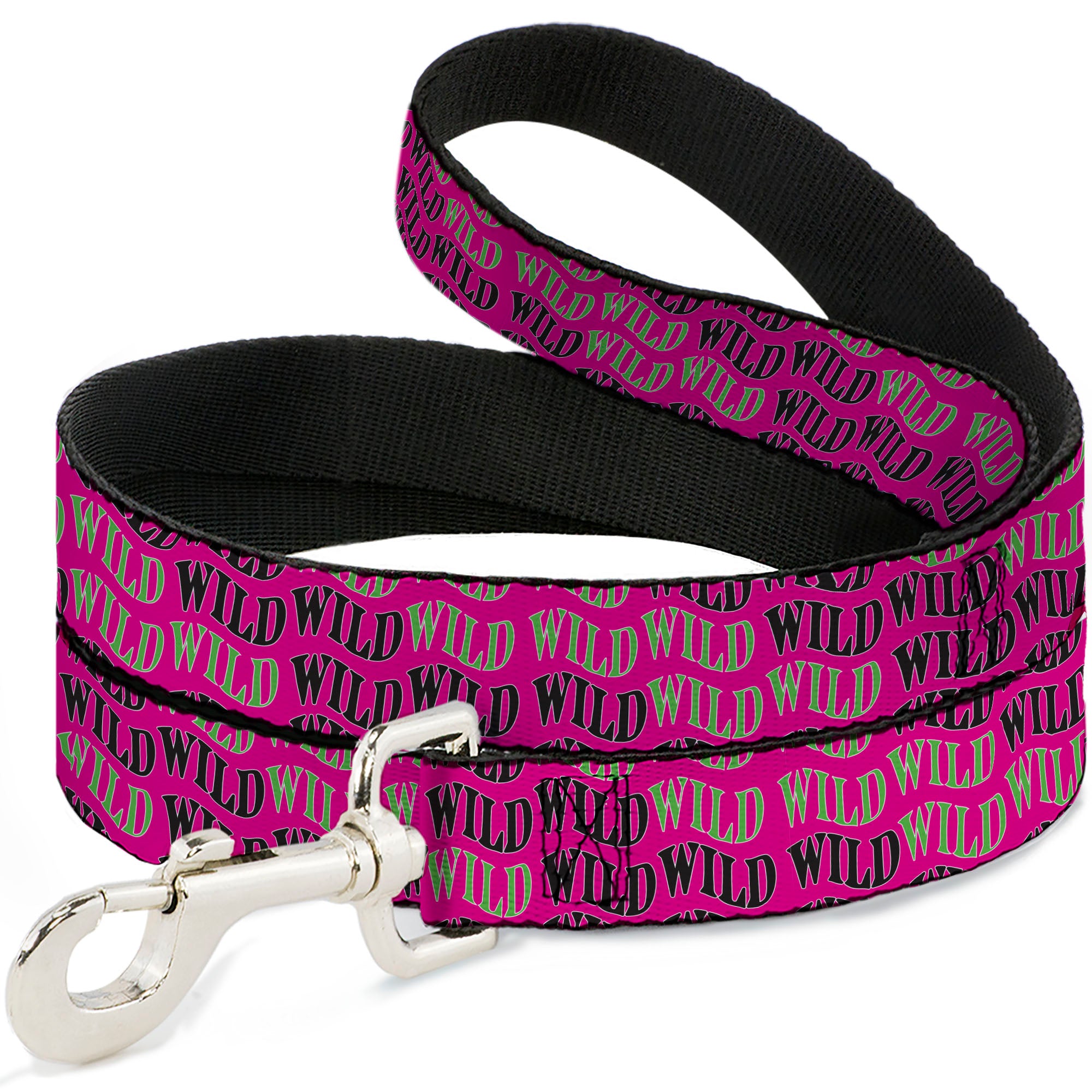 Dog Leash - Wheel of Fortune WILD Text Wave Pink/Green/Black Dog Leashes Wheel of Fortune