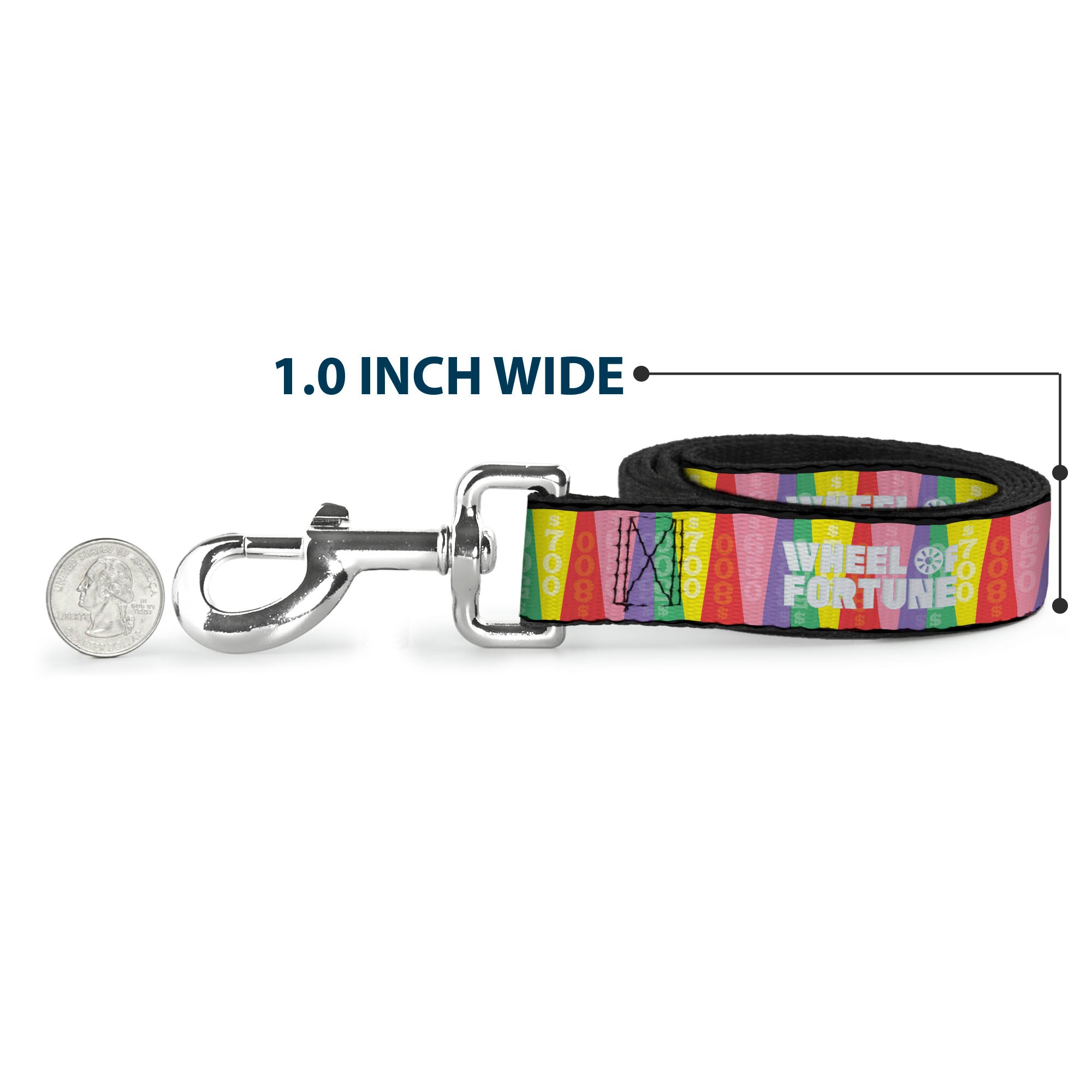 Dog Leash - WHEEL OF FORTUNE Cash Prize Wedges Multi Color/White Dog Leashes Wheel of Fortune
