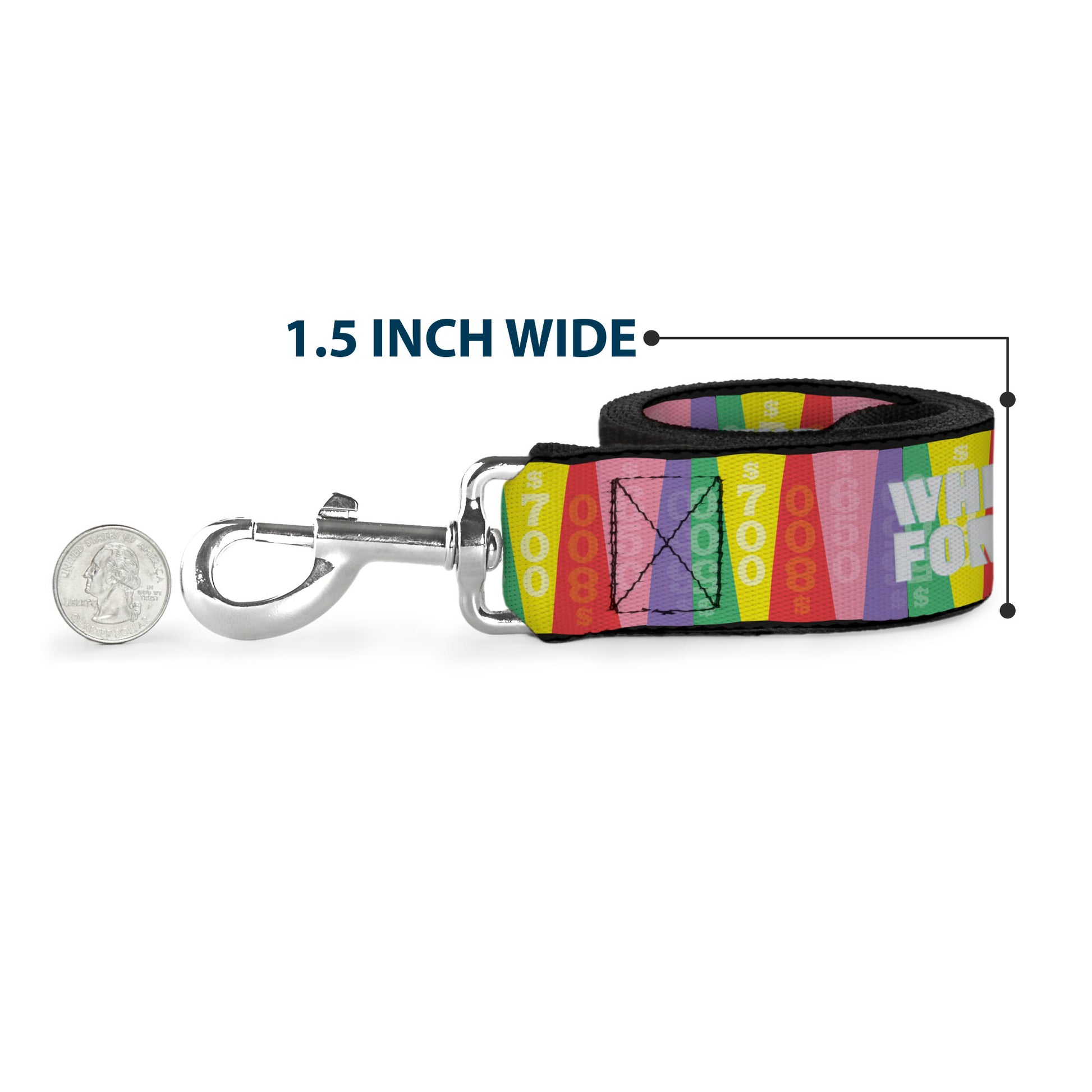 Dog Leash - WHEEL OF FORTUNE Cash Prize Wedges Multi Color/White Dog Leashes Wheel of Fortune