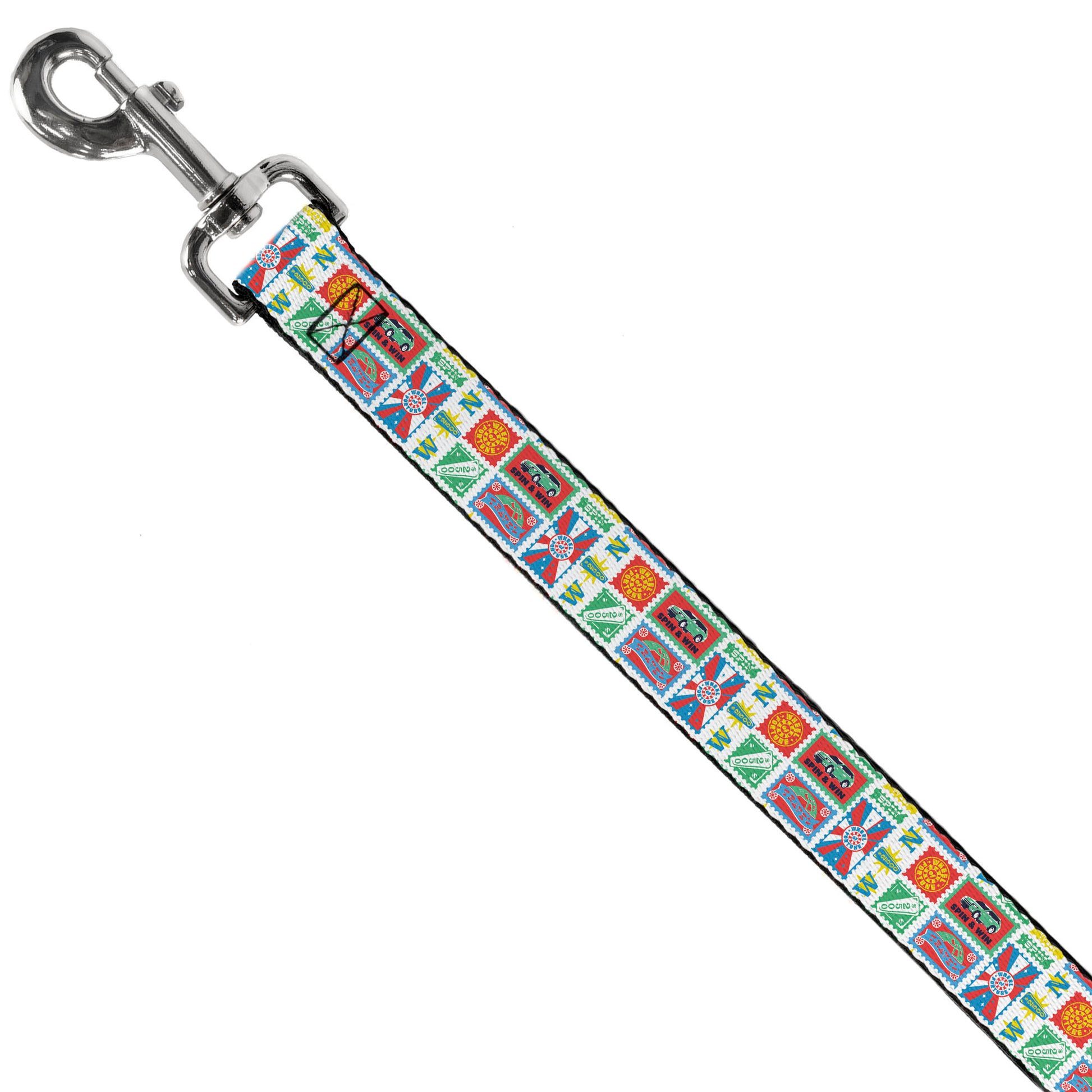 Dog Leash - Wheel of Fortune Prize Blocks Collage White/Multi Color Dog Leashes Wheel of Fortune