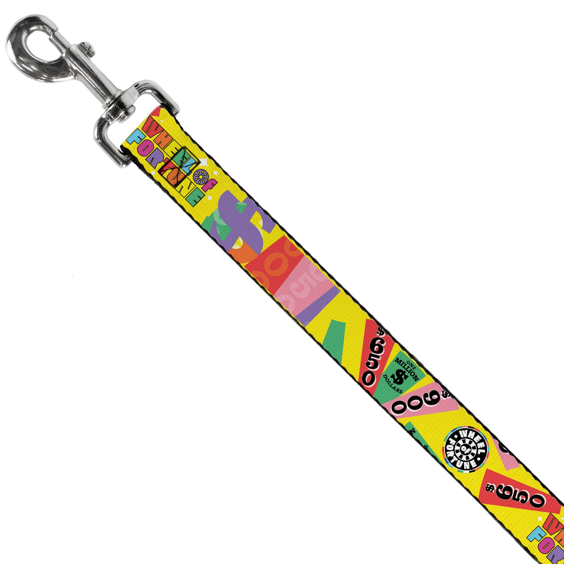 Dog Leash - WHEEL OF FORTUNE Test and Wedge Collage Yellow/Multi Color Dog Leashes Wheel of Fortune