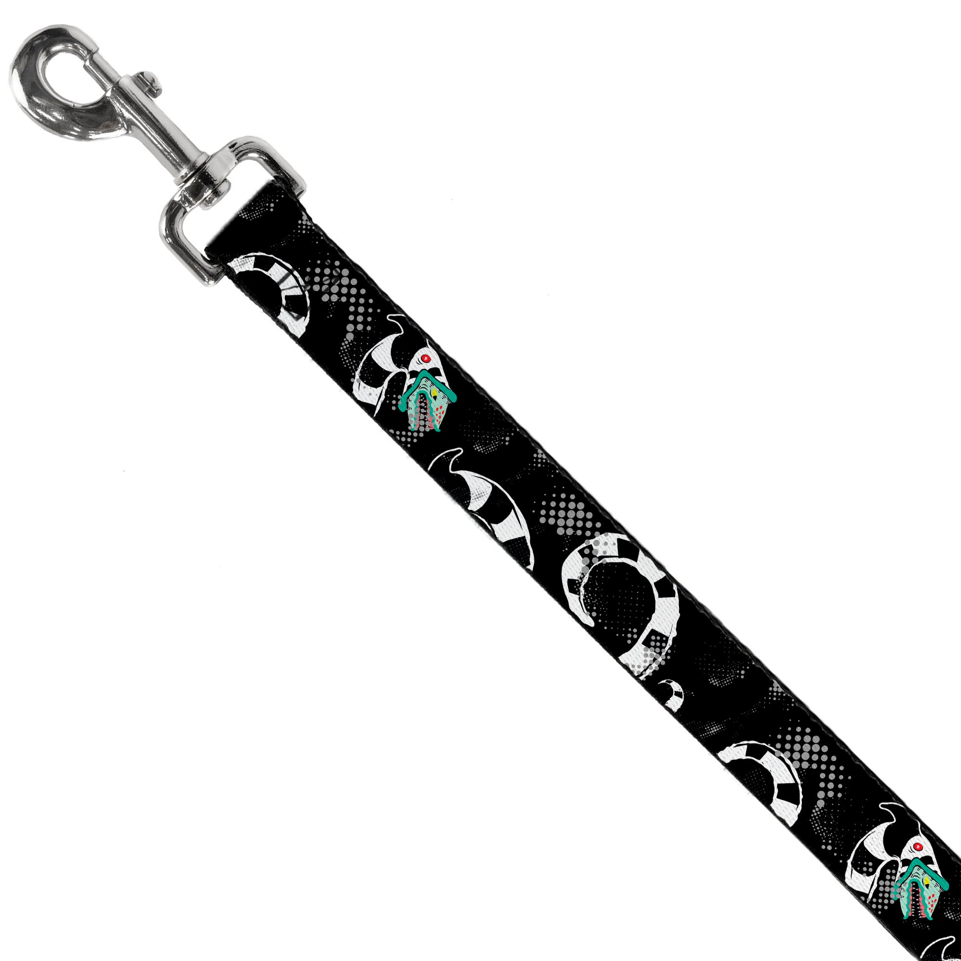 Dog Leash - Beetlejuice Sandworm Healftone Repeat Black/Gray Dog Leashes Beetlejuice