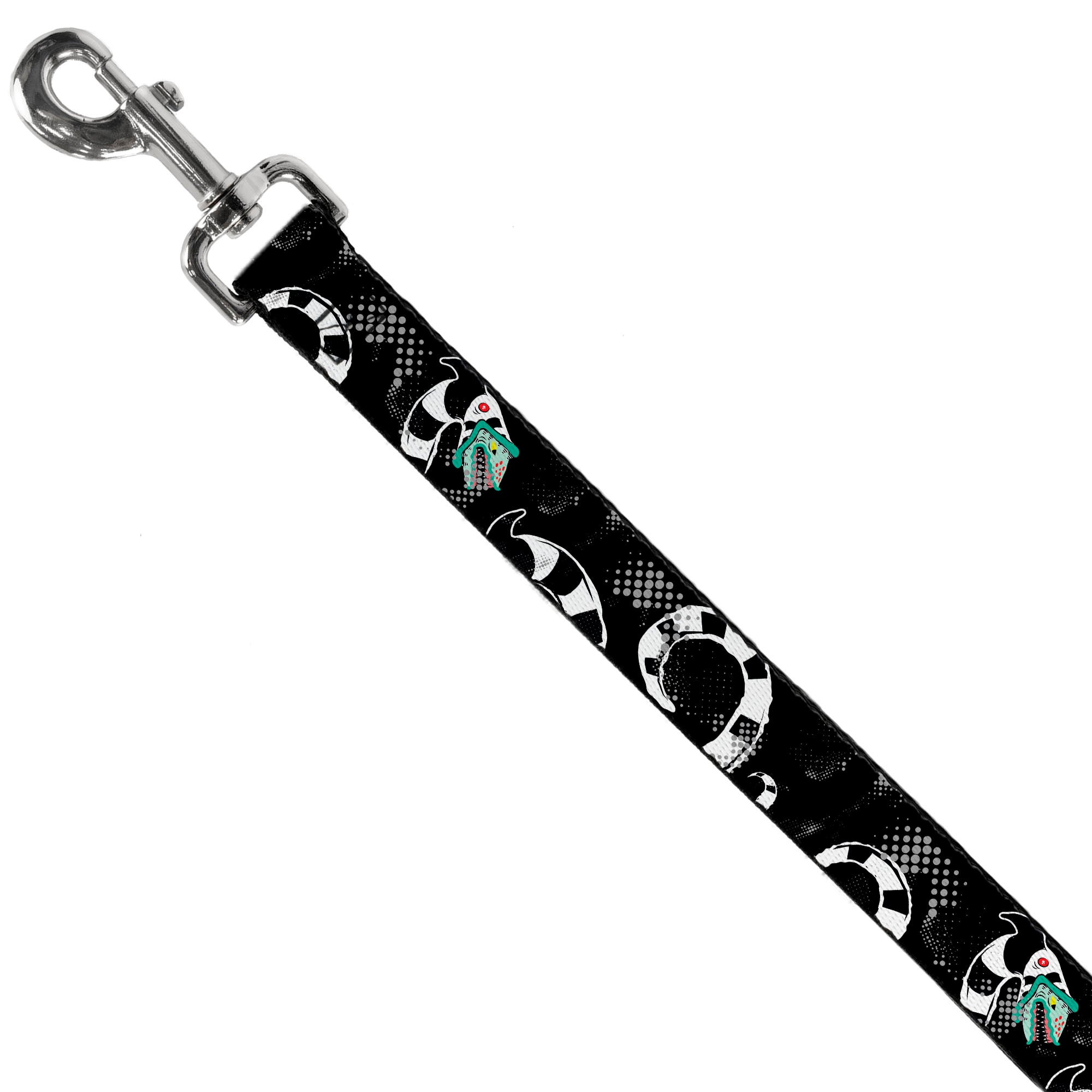 Dog Leash - Beetlejuice Sandworm Healftone Repeat Black/Gray Dog Leashes Beetlejuice