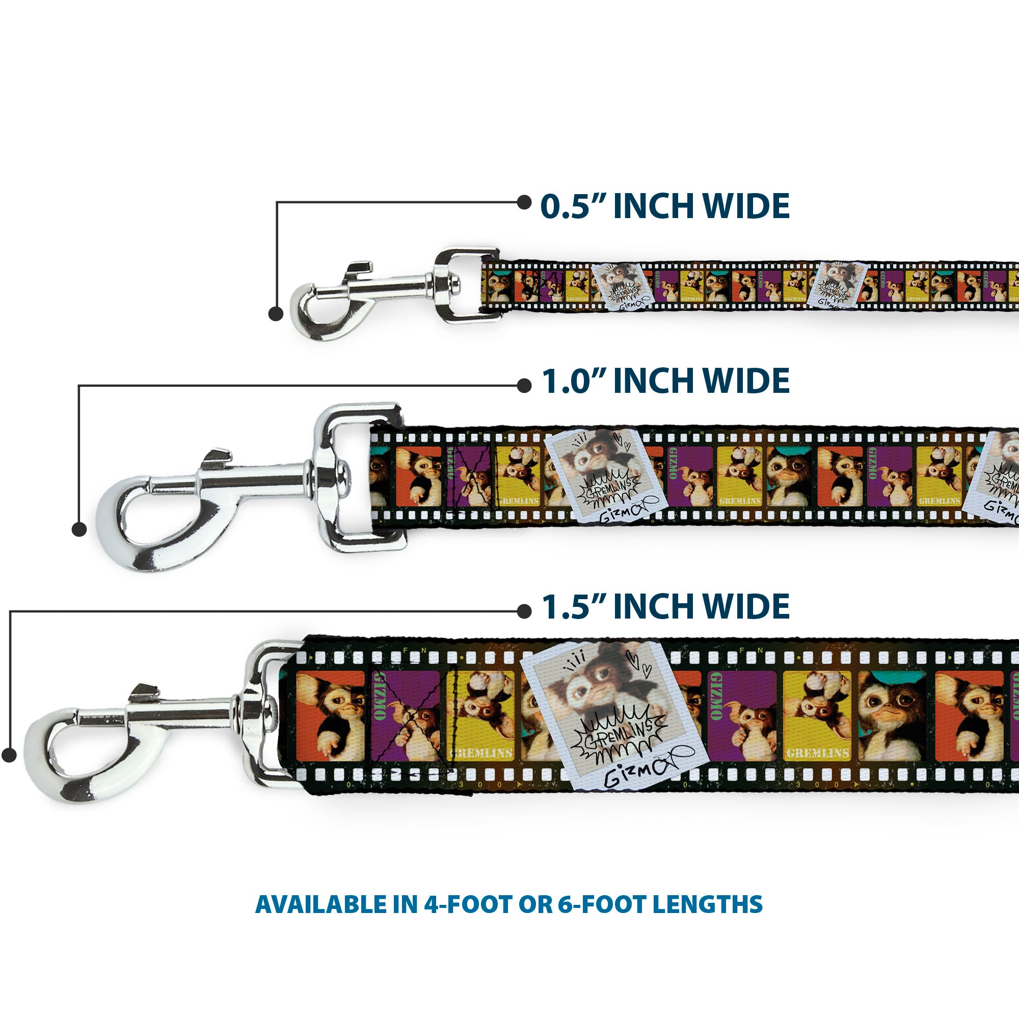 Dog Leash - Gremlins Gizmo Filmstrip Poses Multi Color Dog Leashes Gremlins