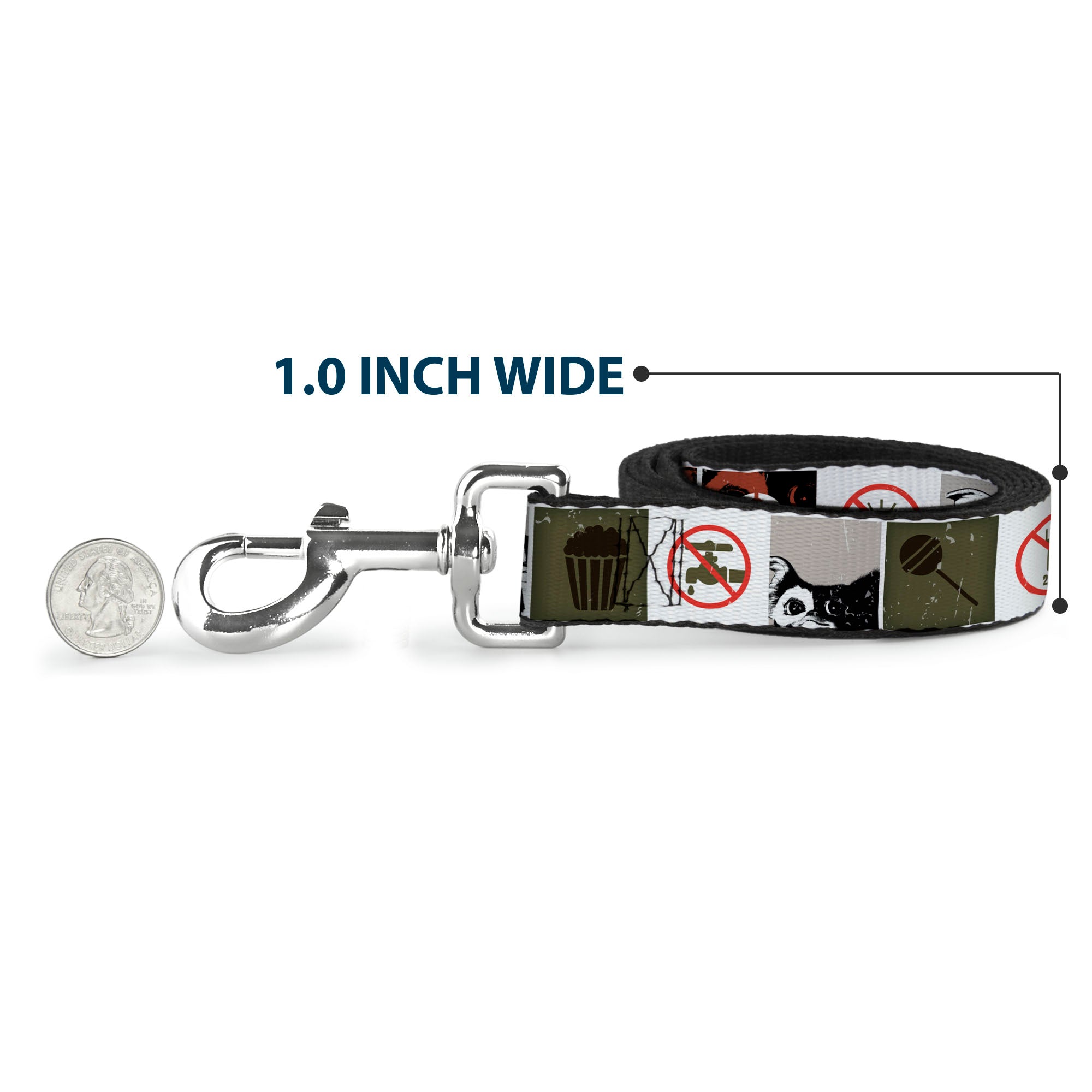 Dog Leash - Gremlins GIZMO Poses/Rules Blocks Red/Greens/Grays/White Dog Leashes Gremlins