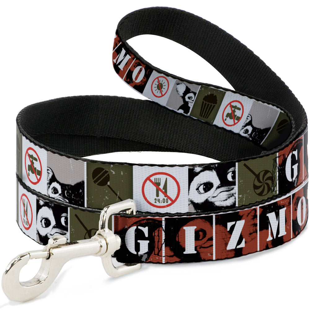 Dog Leash - Gremlins GIZMO Poses/Rules Blocks Red/Greens/Grays/White Dog Leashes Gremlins
