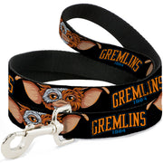 Dog Leash - GREMLINS 1984 Gizmo Face Close-Up Black Dog Leashes Gremlins
