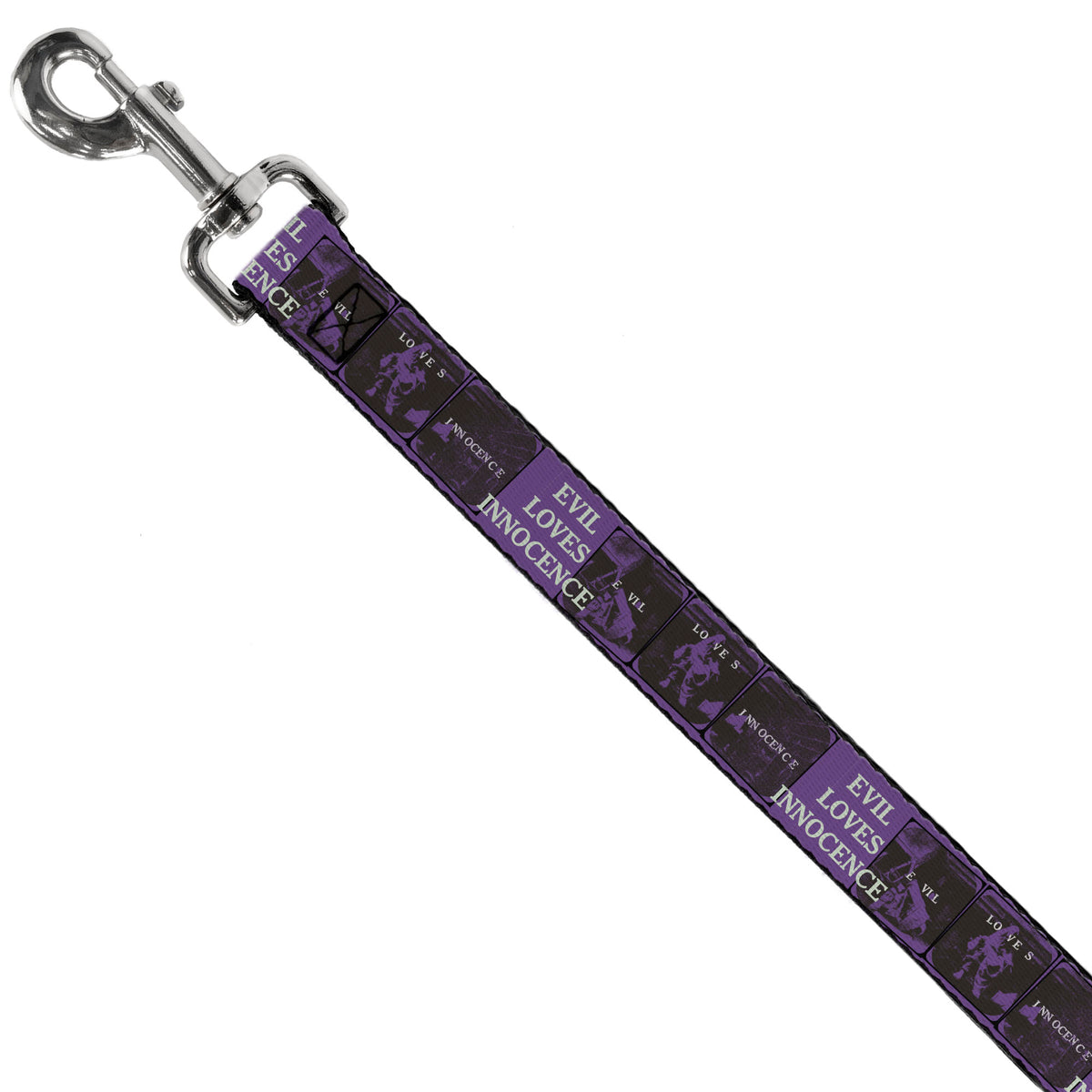 Dog Leash - The Conjuring EVIL LOVES INNOCENSE Pose Blocks Purple/Black Dog Leashes The Conjuring