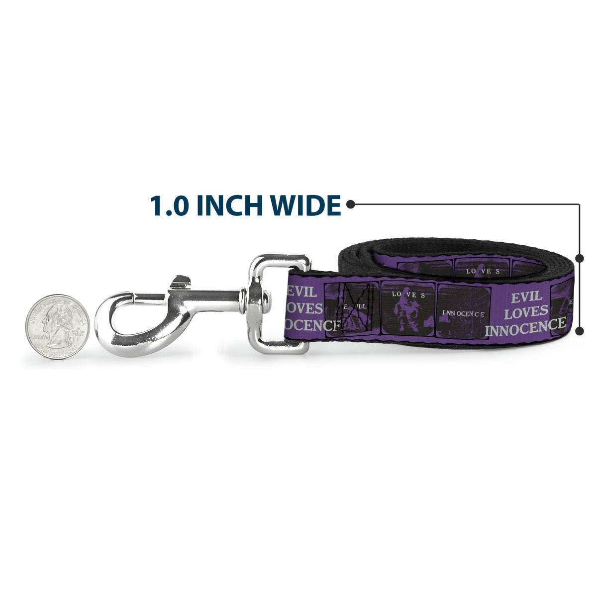 Dog Leash - The Conjuring EVIL LOVES INNOCENSE Pose Blocks Purple/Black Dog Leashes The Conjuring