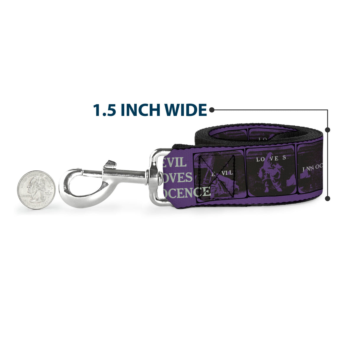 Dog Leash - The Conjuring EVIL LOVES INNOCENSE Pose Blocks Purple/Black Dog Leashes The Conjuring