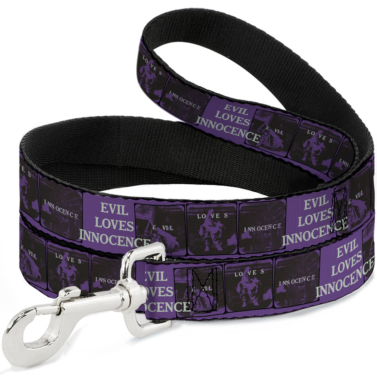 Dog Leash - The Conjuring EVIL LOVES INNOCENSE Pose Blocks Purple/Black Dog Leashes The Conjuring