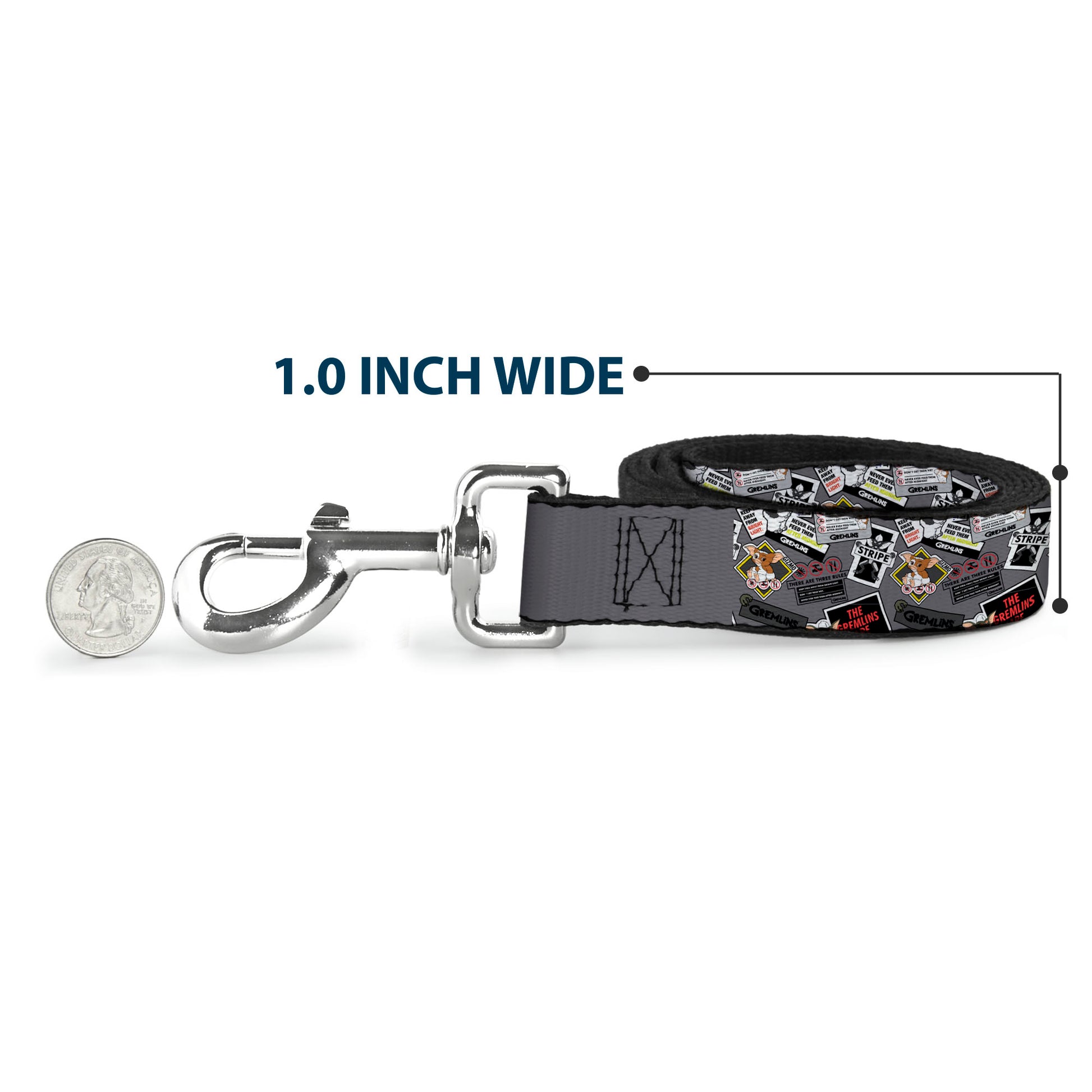 Dog Leash - Gremlins Gizmo Pose and Rules Collage Gray Dog Leashes Gremlins