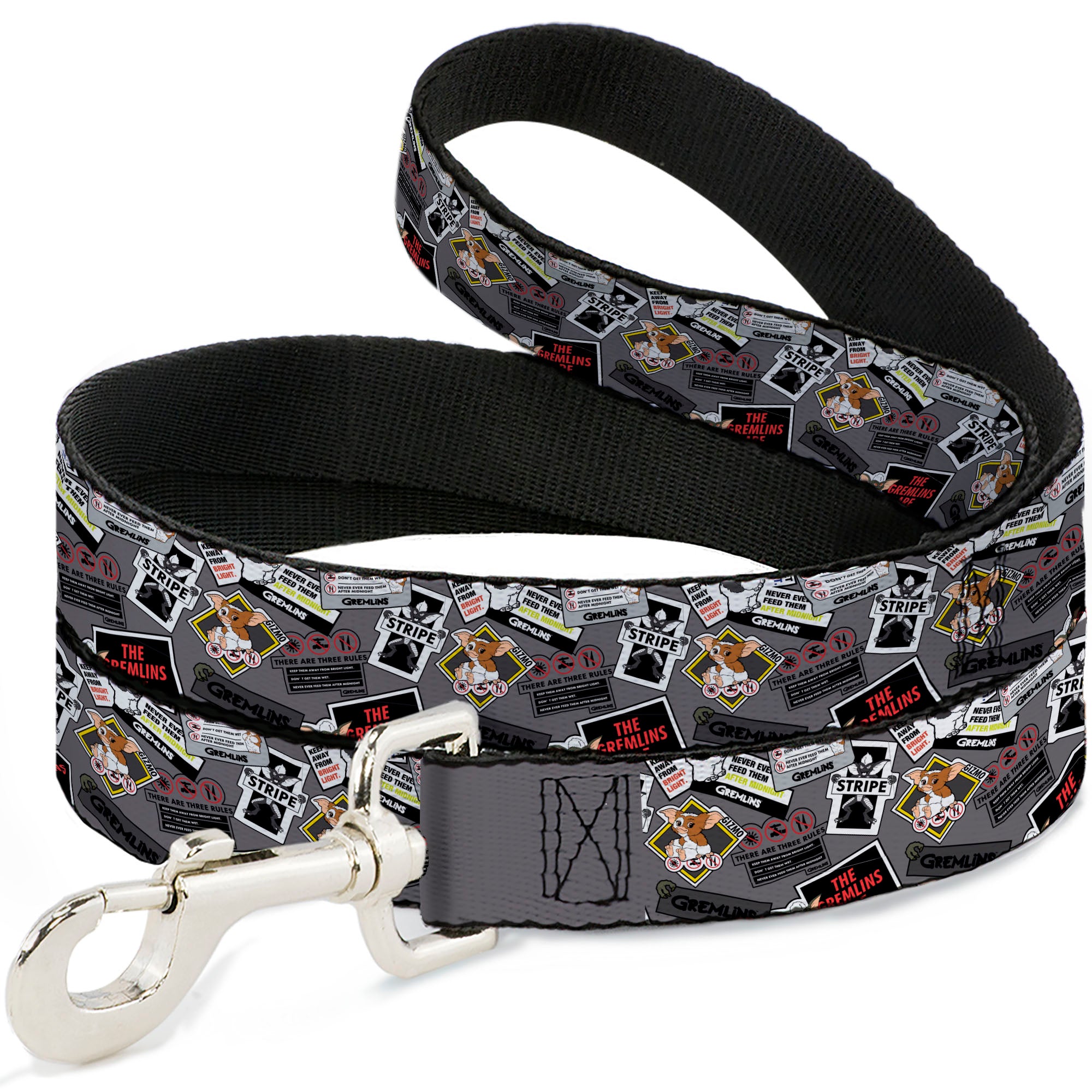Dog Leash - Gremlins Gizmo Pose and Rules Collage Gray Dog Leashes Gremlins