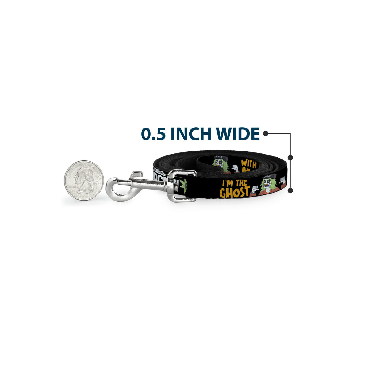 Dog Leash - BEETLEJUICE Cartoon Quotes and Scene Black/Multi Color Dog Leashes Beetlejuice