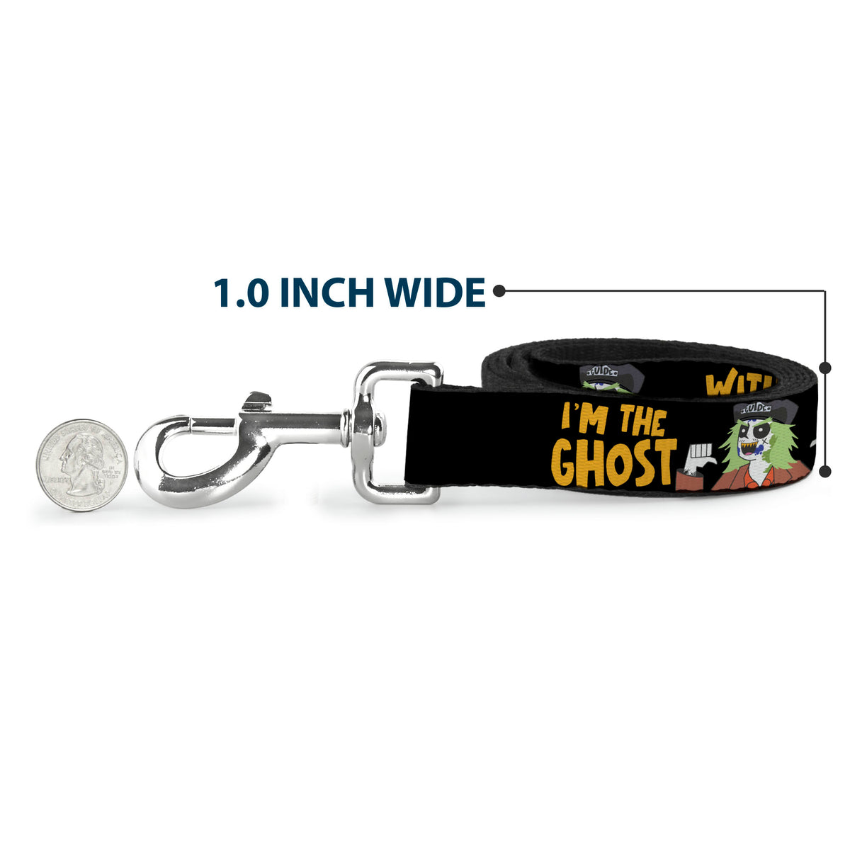 Dog Leash - BEETLEJUICE Cartoon Quotes and Scene Black/Multi Color Dog Leashes Beetlejuice