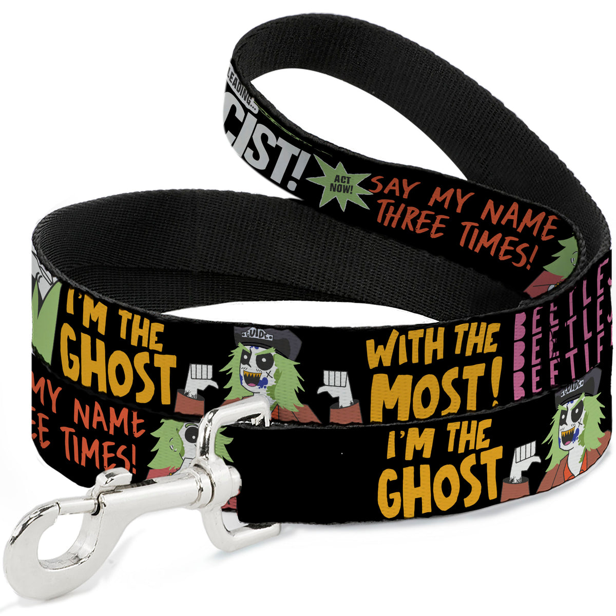 Dog Leash - BEETLEJUICE Cartoon Quotes and Scene Black/Multi Color Dog Leashes Beetlejuice