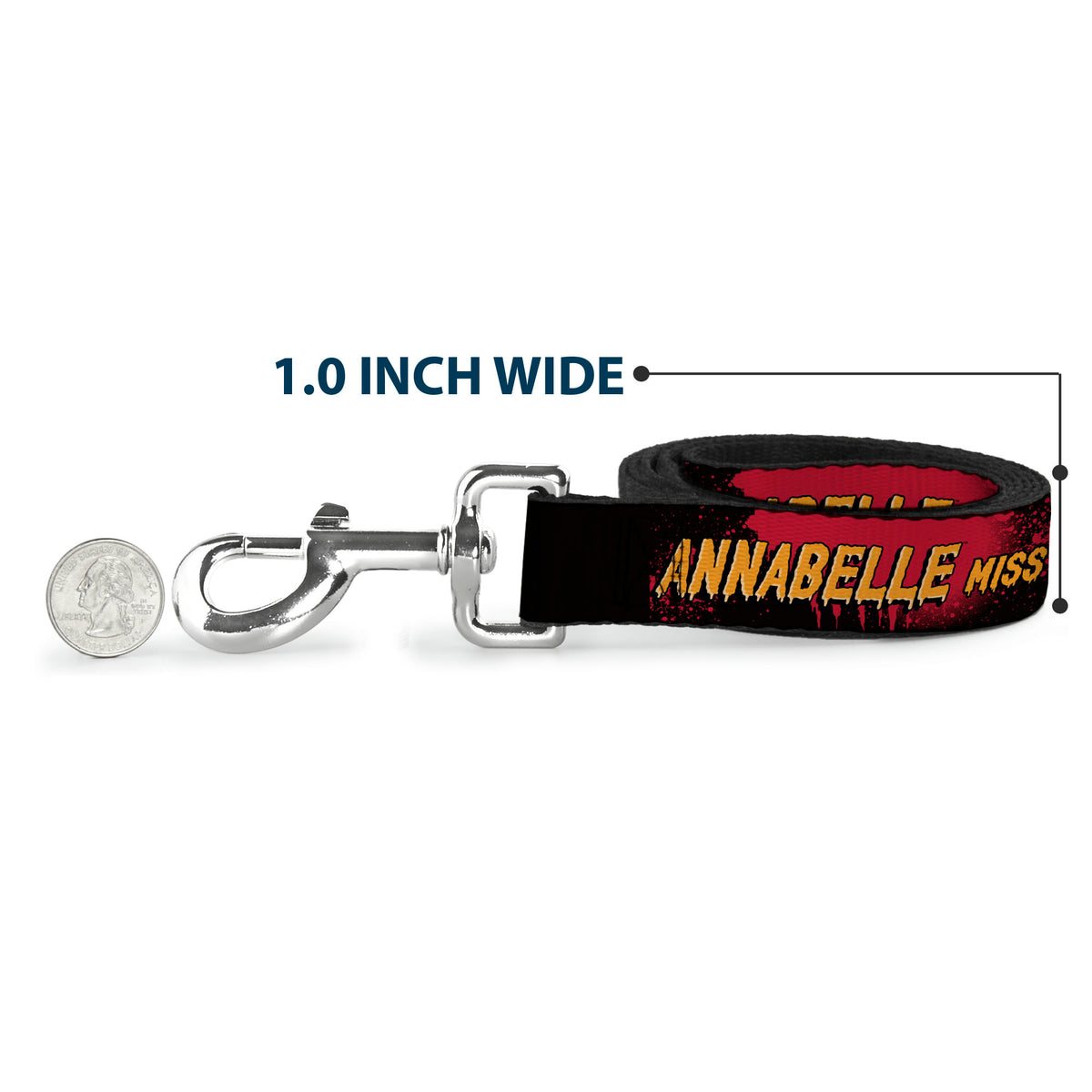 Dog Leash - ANNABELLE MISS ME DOLL FACE Pose Black/Reds