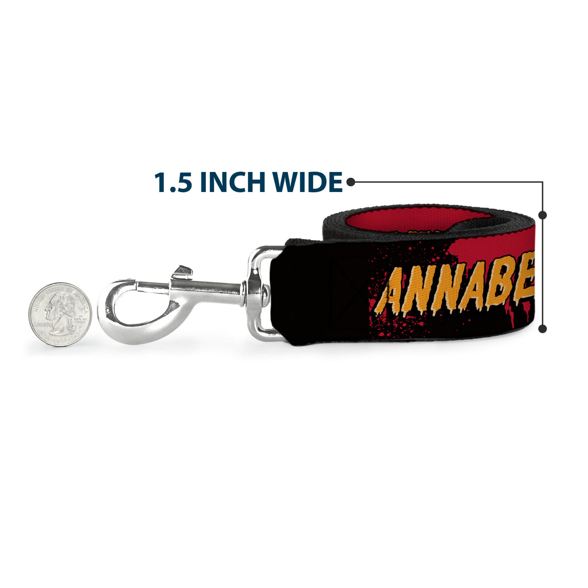 Dog Leash - ANNABELLE MISS ME DOLL FACE Pose Black/Reds