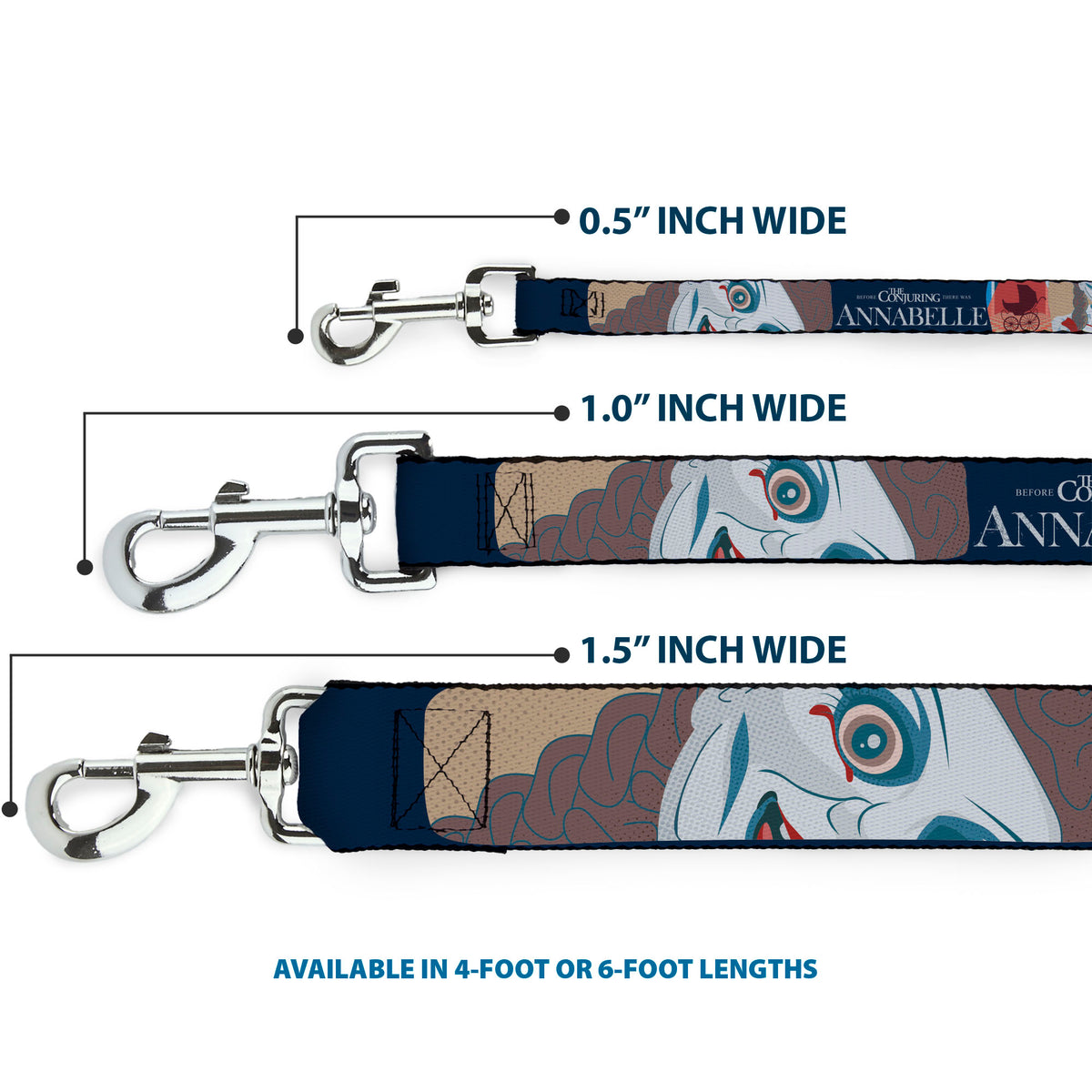 Dog Leash - ANNABELLE Pop Art Scenes and Title Logo Multi Color Dog Leashes Annabelle