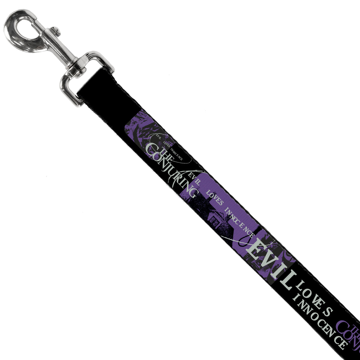 Dog Leash - THE CONJURING EVIL LOVES INNOCENCE Purple/Black Dog Leashes The Conjuring