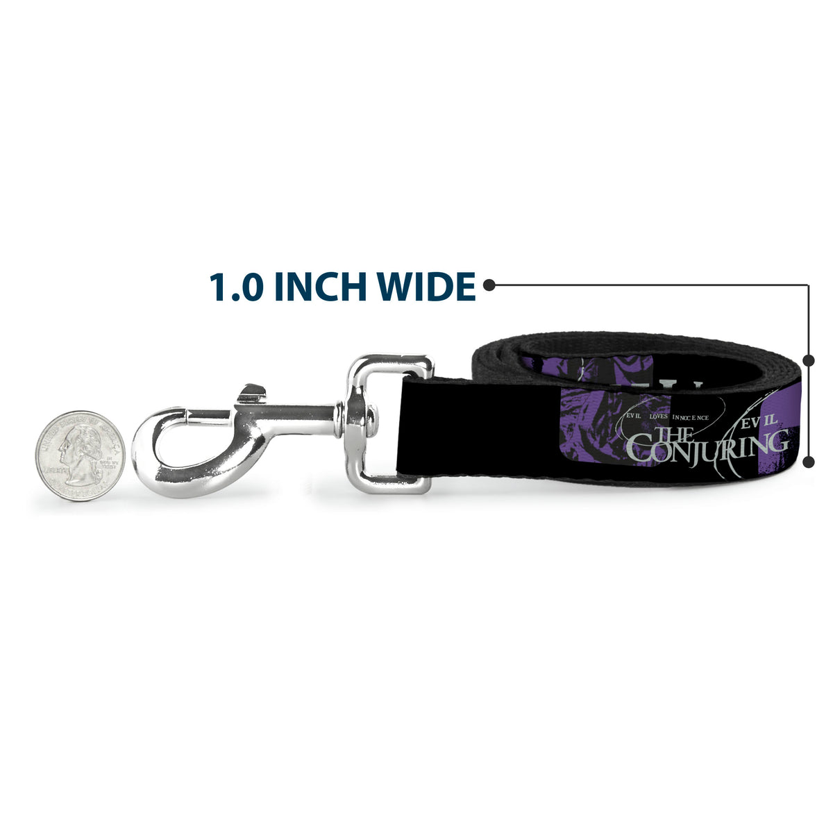 Dog Leash - THE CONJURING EVIL LOVES INNOCENCE Purple/Black Dog Leashes The Conjuring