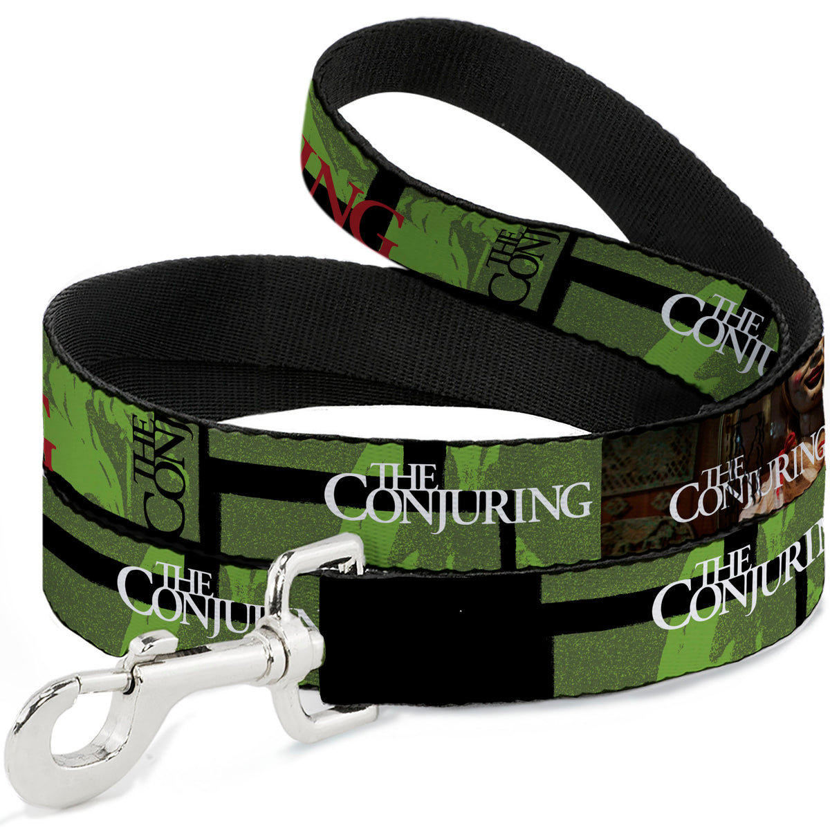 Dog Leash - THE CONJURING Annabelle Pose and Blocks Black/Greens/Red Dog Leashes The Conjuring