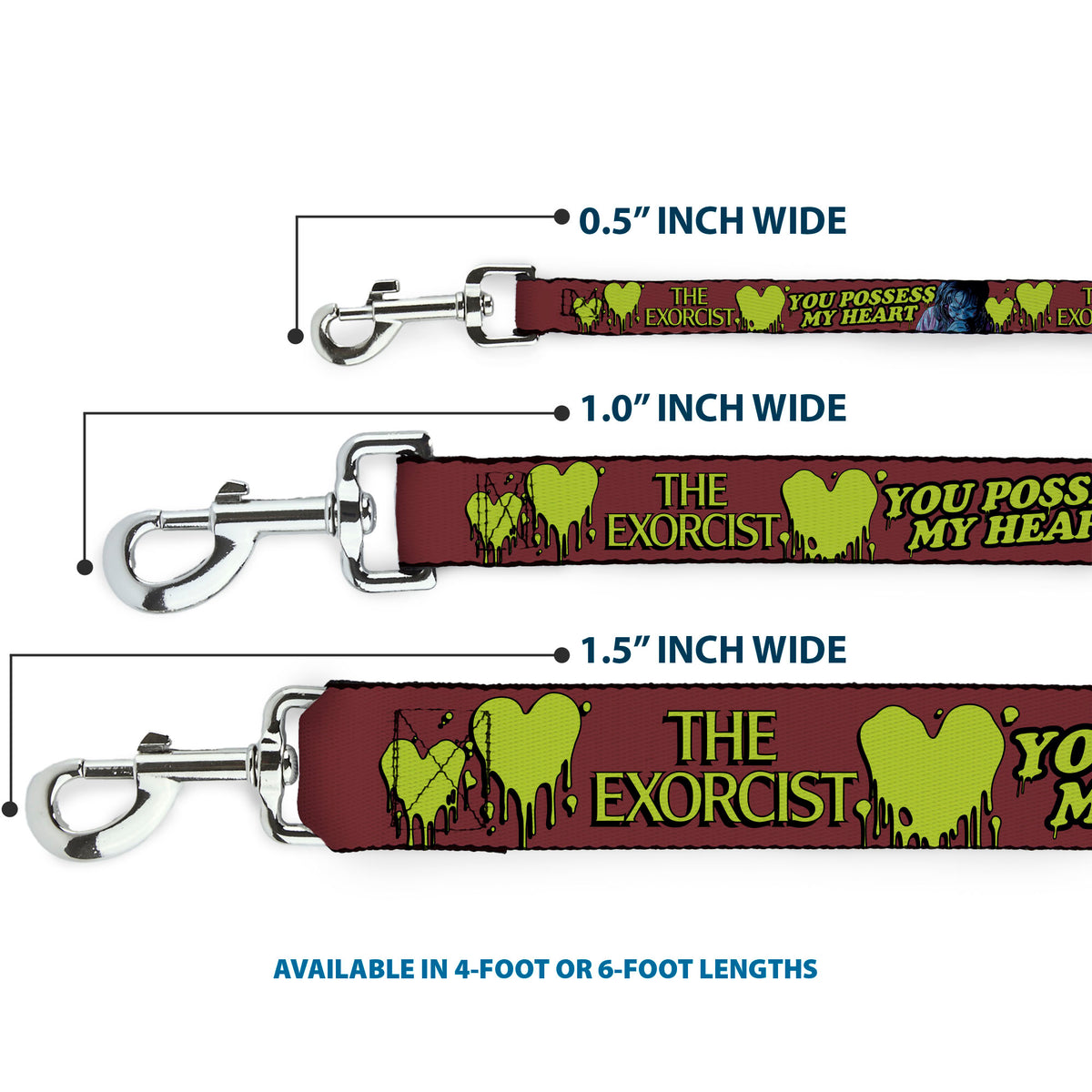 Dog Leash - THE EXORCIST Regan YOU POSSESS MY HEART Pose Red/Yellow Dog Leashes The Exorcist