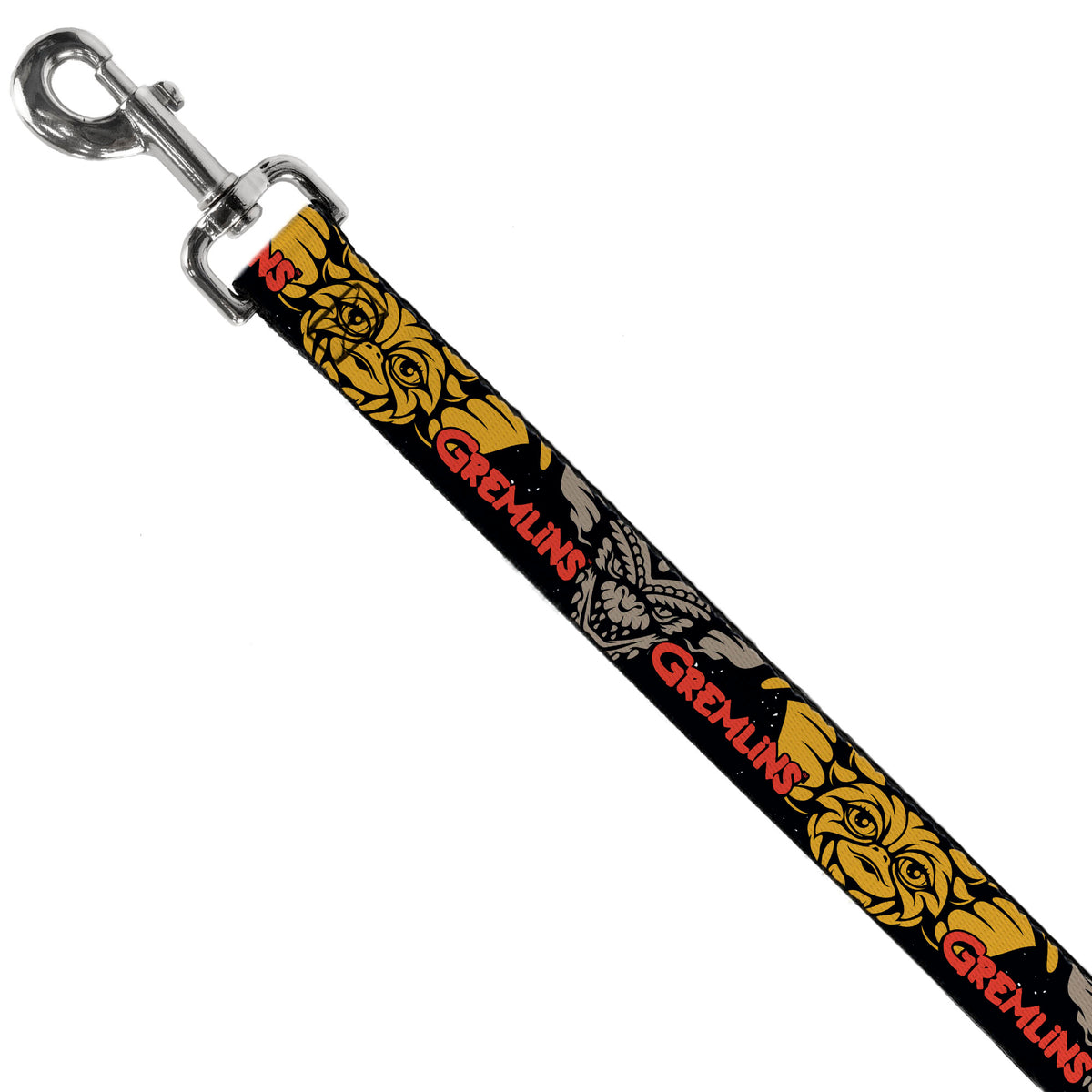 Dog Leash - GREMLINS Gizmo and Stripe Faces Black/Red/Orange/Gray