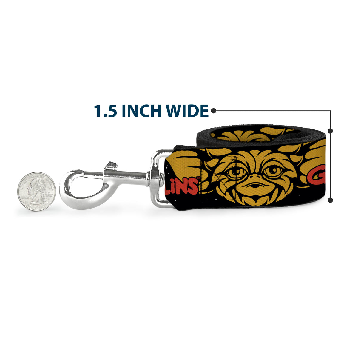 Dog Leash - GREMLINS Gizmo and Stripe Faces Black/Red/Orange/Gray Dog Leashes Gremlins