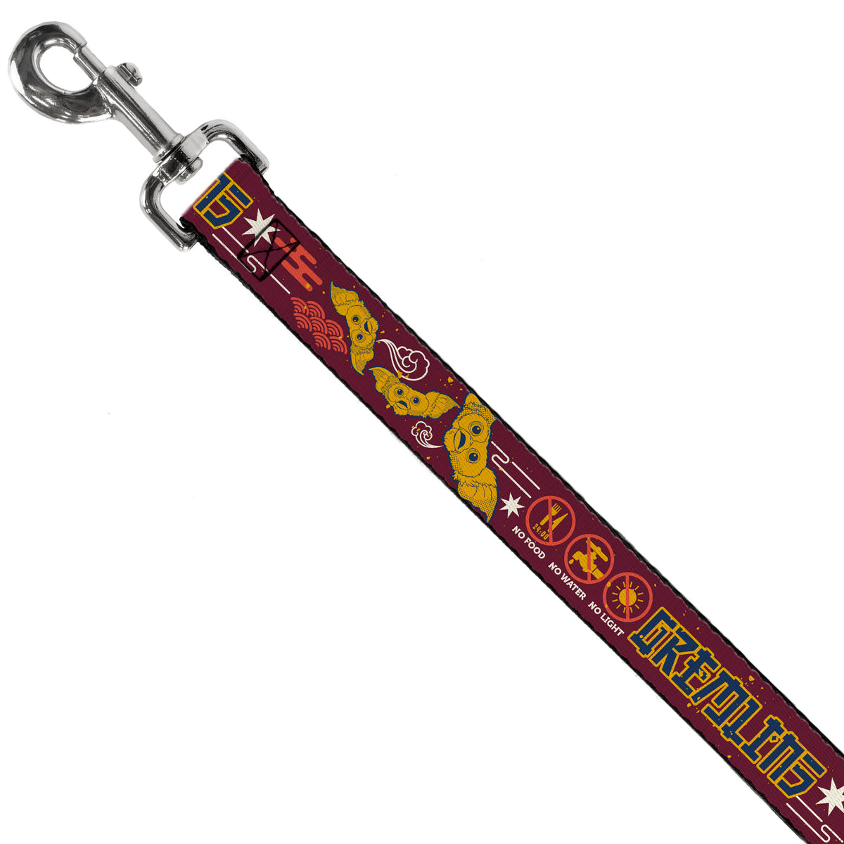 Dog Leash - GREMLINS Care Rules Anime Style Collage Burgundy/Multi Color Dog Leashes Gremlins